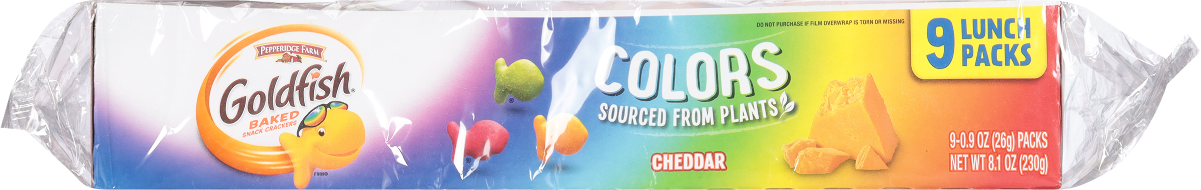 Snack Crackers, Baked, Cheddar, Colors, 9 Lunch Packs