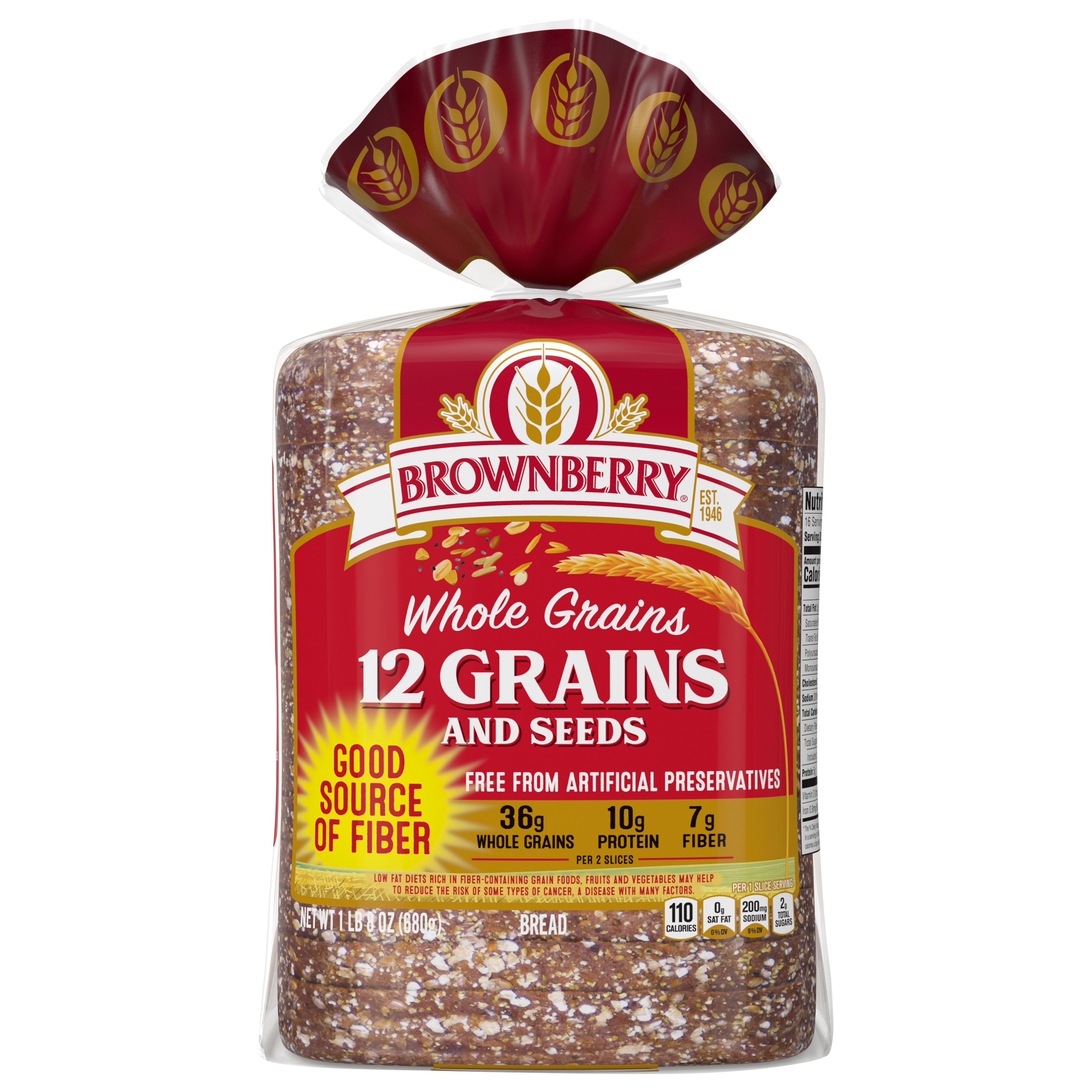 Bread, Whole Grains, 12 Grains and Seeds