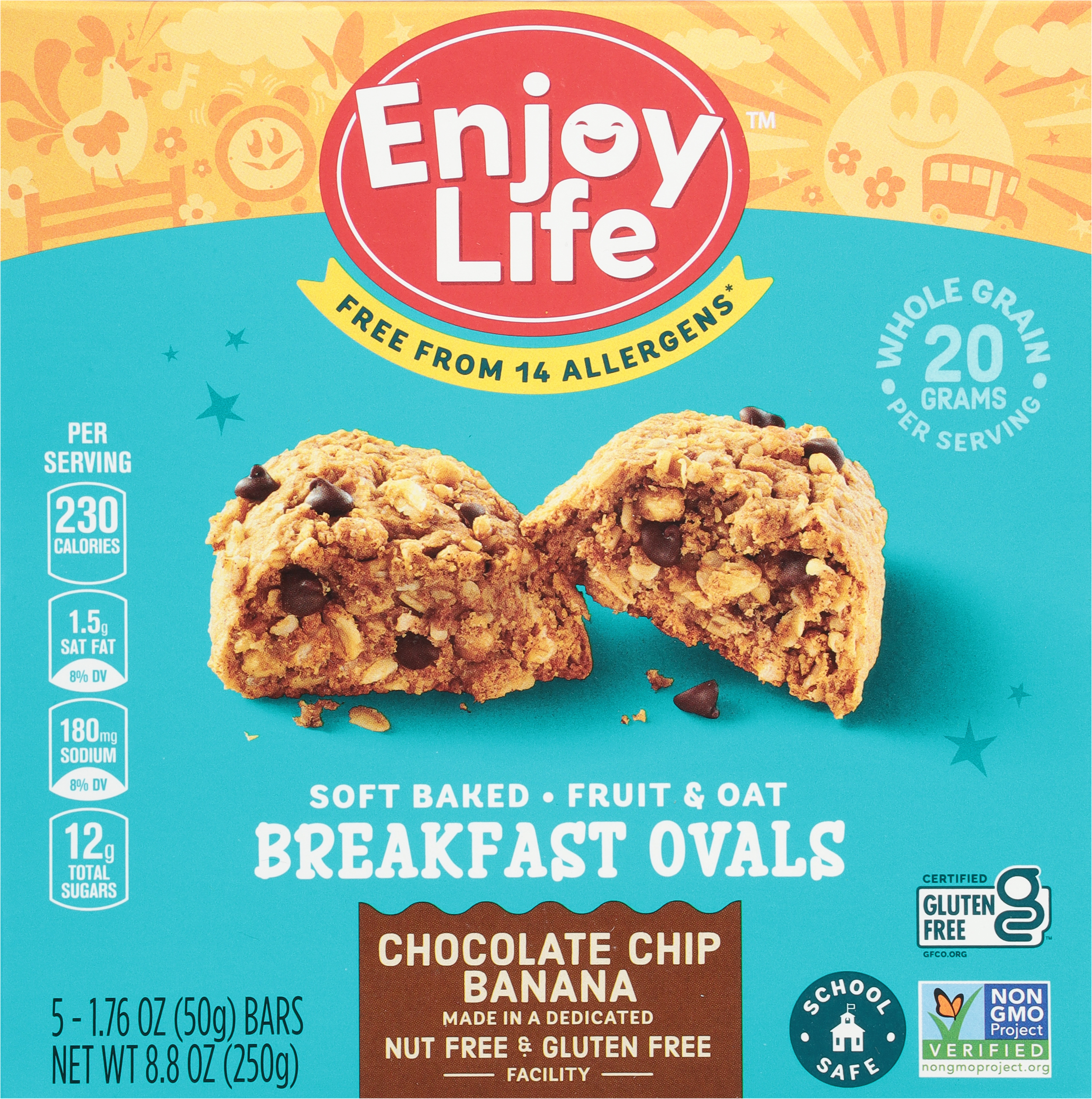 Breakfast Ovals, Chocolate Chip Banana, Fruit & Oat, Soft Baked