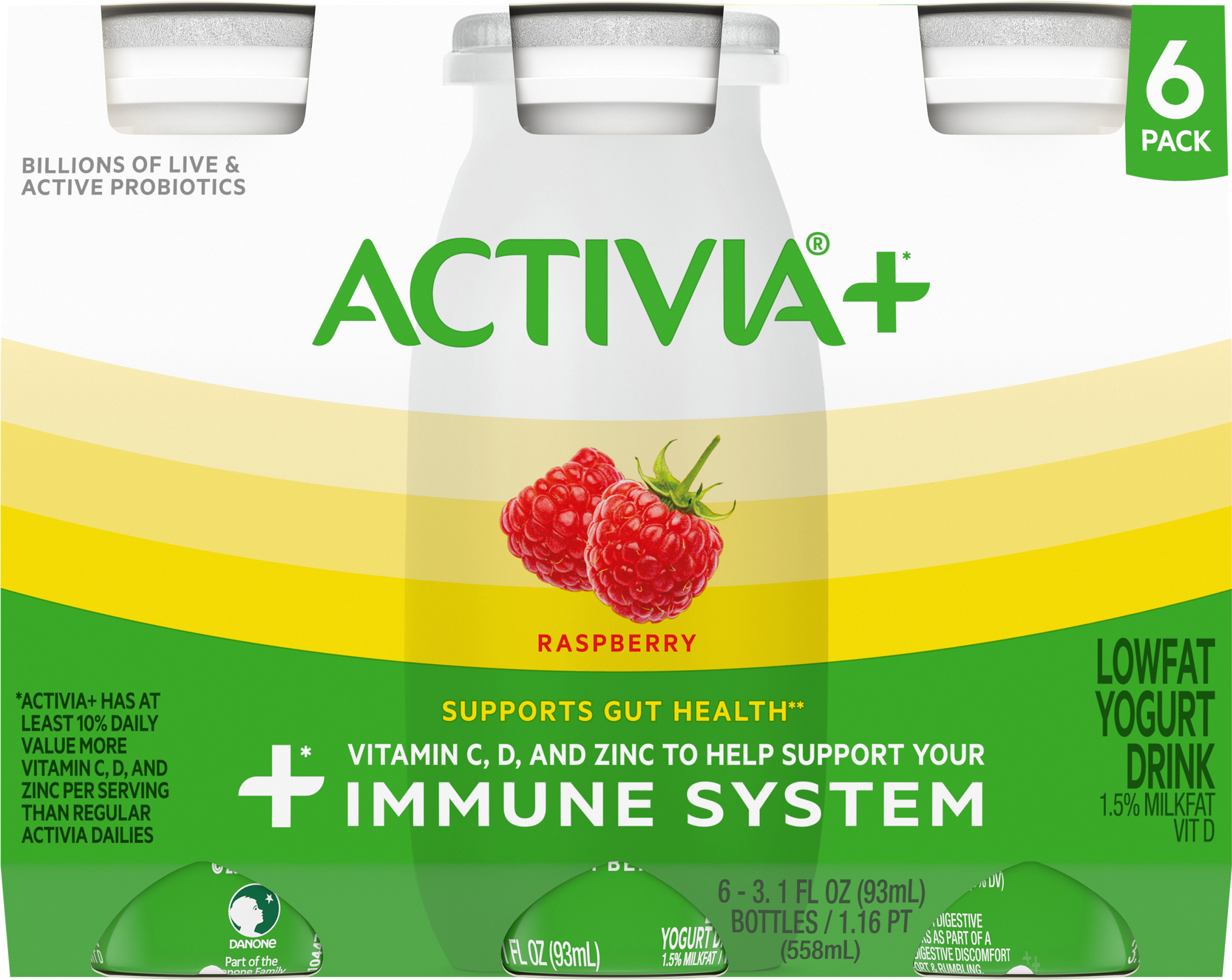 Yogurt Drink, Lowfat, Raspberry, 6 Pack
