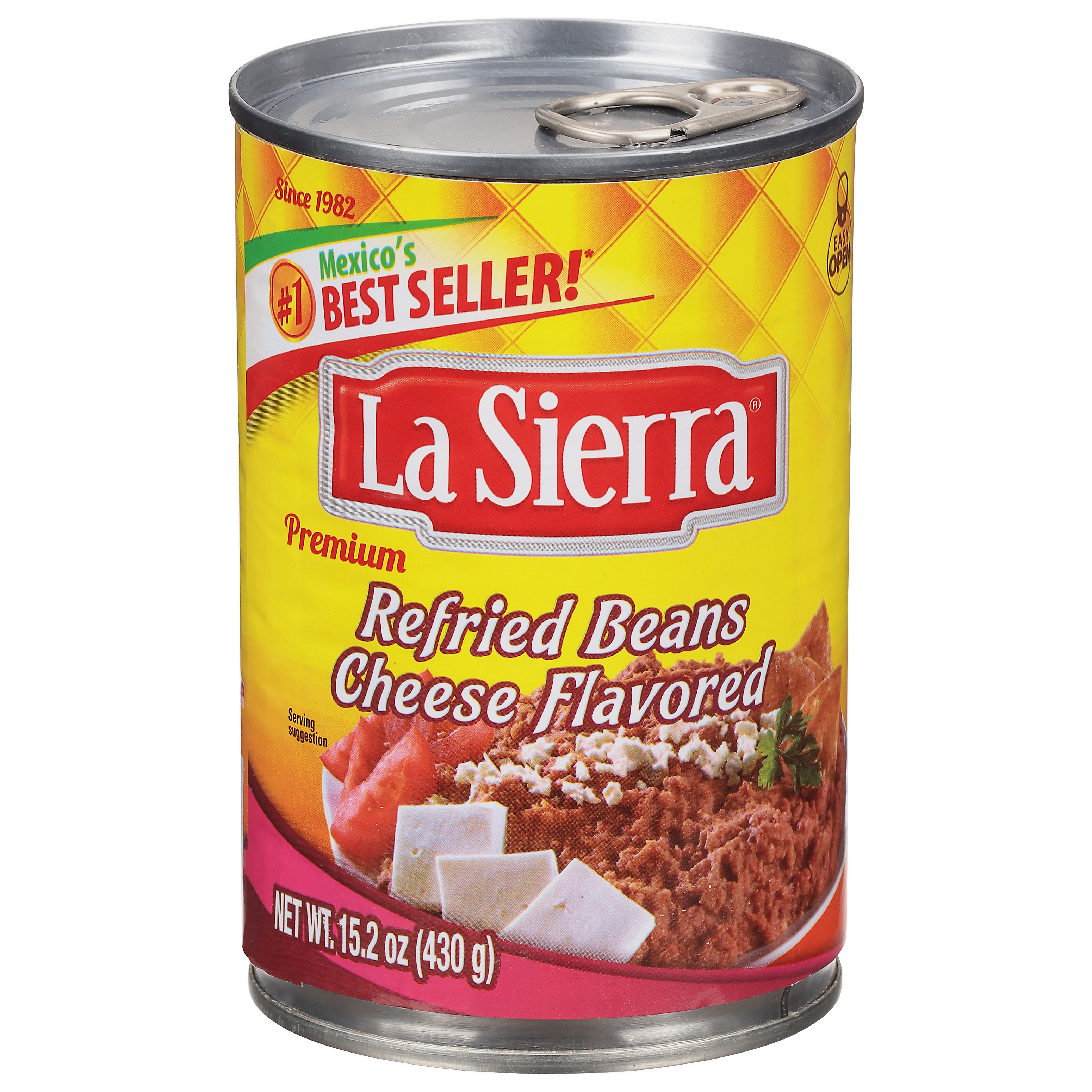 La Sierra Premium Cheese Flavored Refried Beans 15.2 Oz