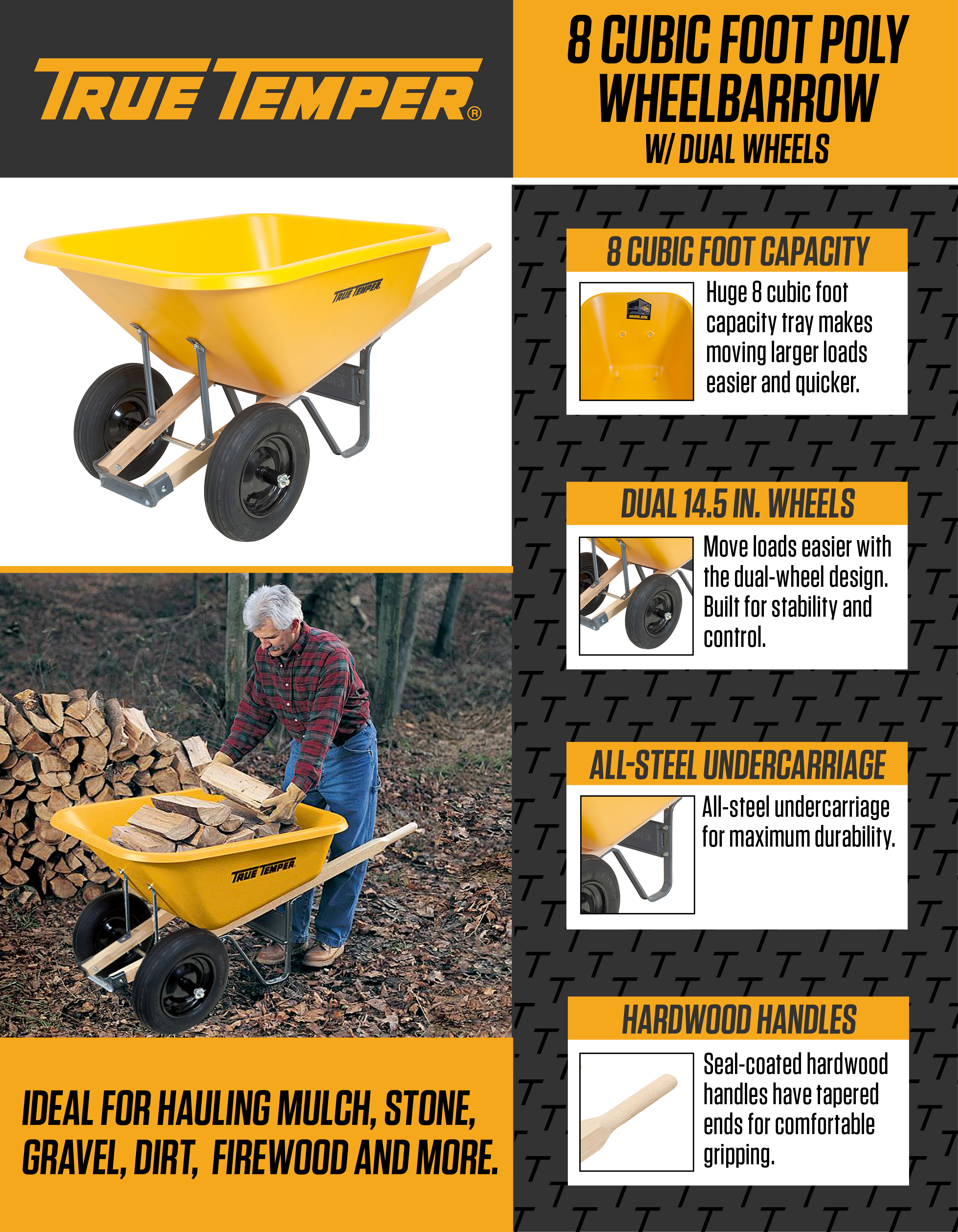 True Temper Poly Wheelbarrow - Thumbnail 4