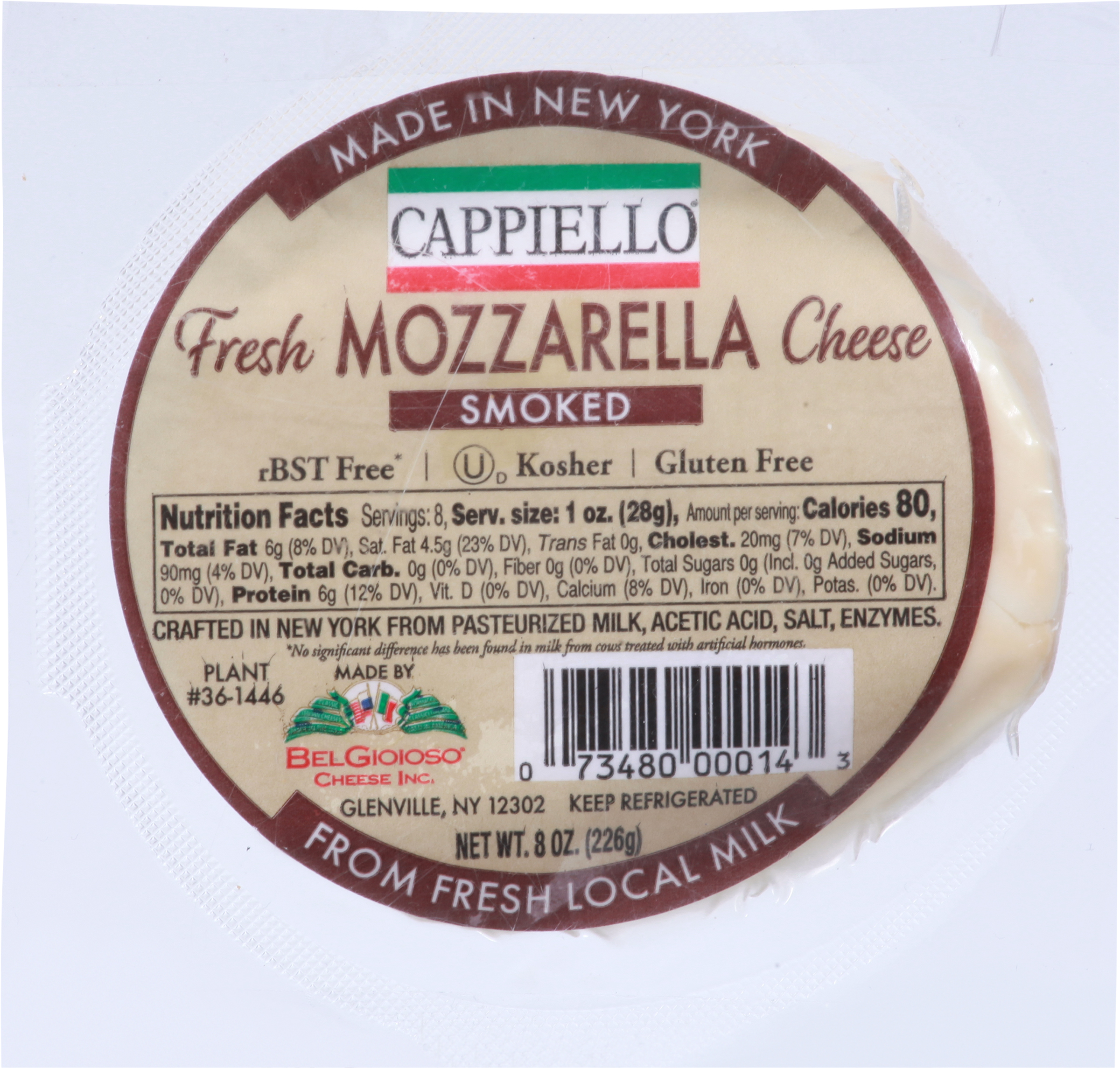 Cheese, Mozzarella, Fresh, Smoked