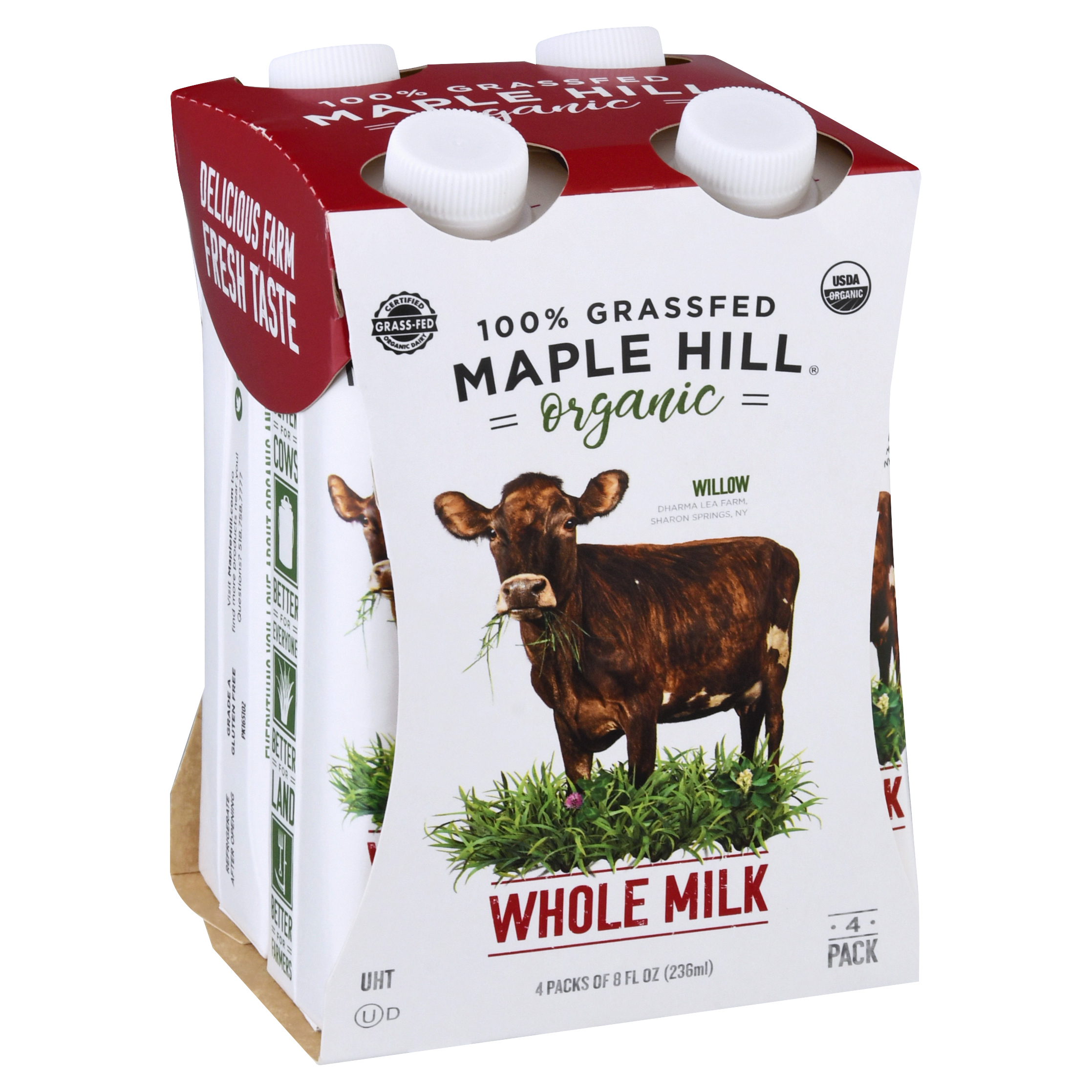 Maple Hill Organic 4 Pack Whole Milk 4 Ea