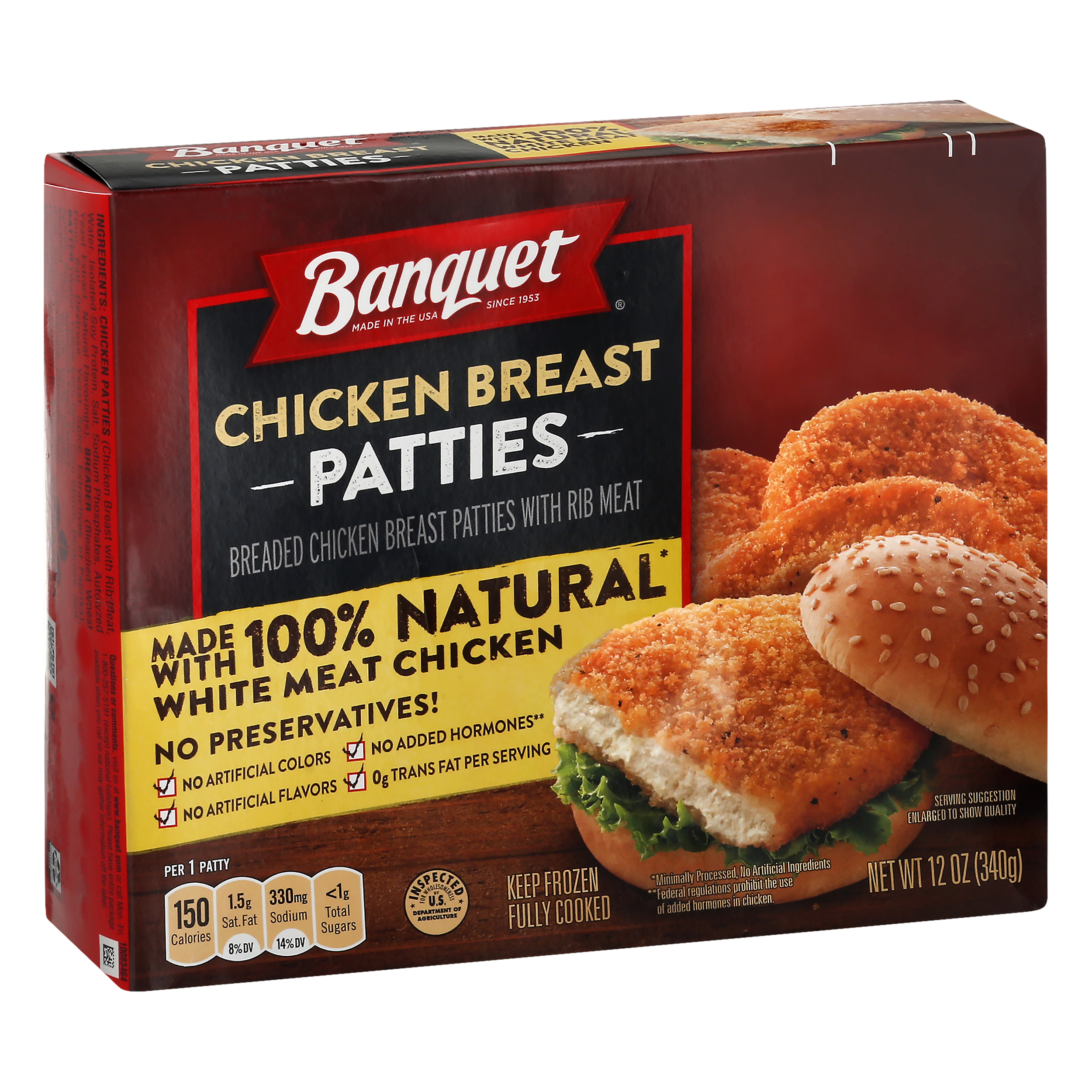 Banquet Chicken Breast Patties 12 Oz