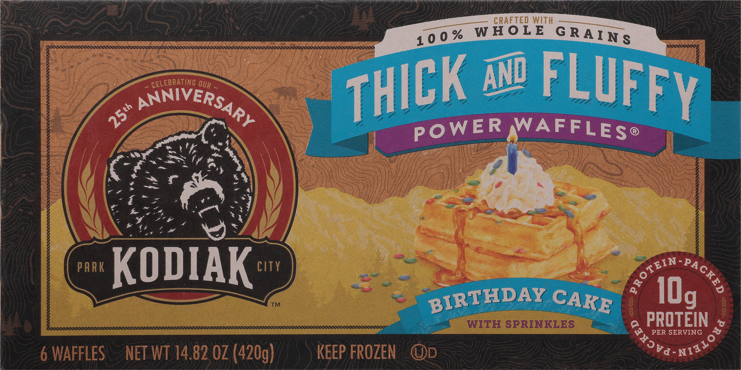 Power Waffles, Birthday Cake, Thick and Fluffy