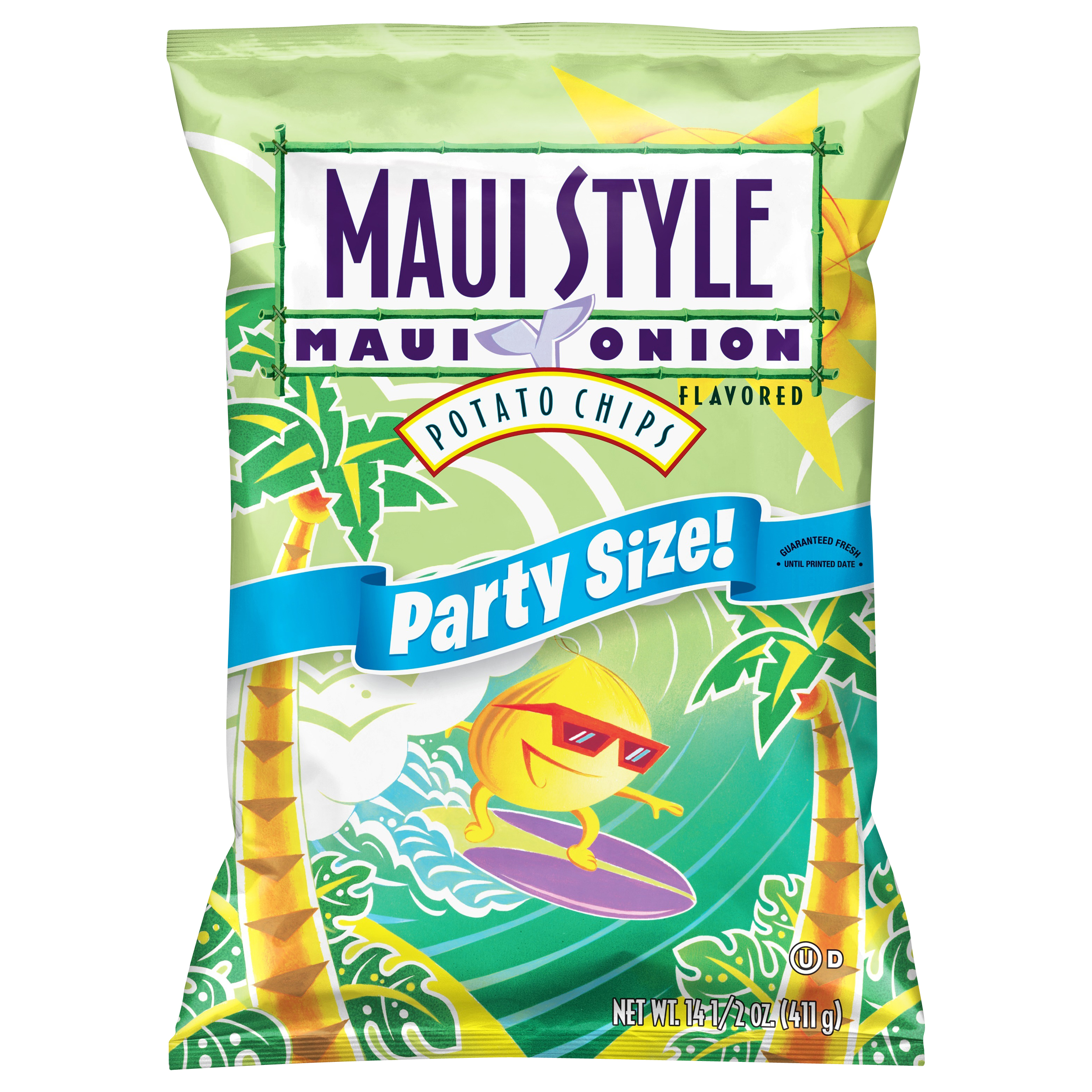 Maui Style Party Size Maui Onion Flavored Potato Chips 14.5 Oz