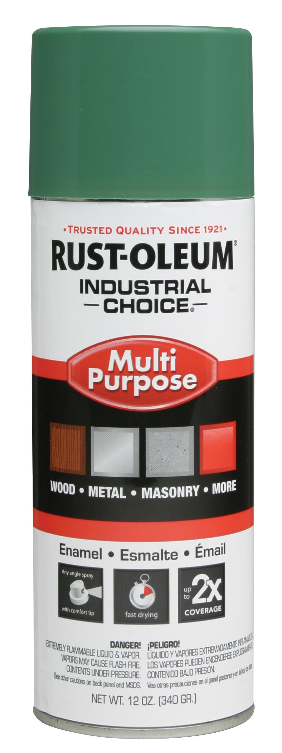 Rust-Oleum Industrial Choice Spray Paint Gloss Machine Green for Masonry,  Metal, Plastic, Wood, 12 oz.