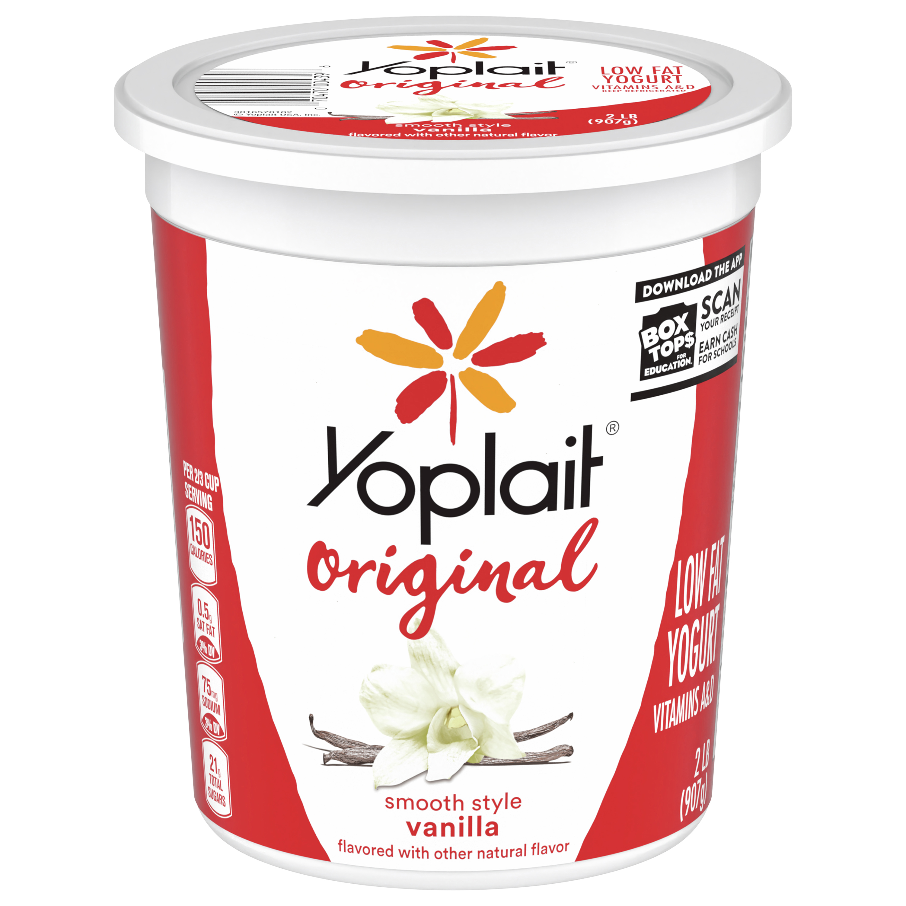 Yogurt, Low Fat, Vanilla, Smooth Style