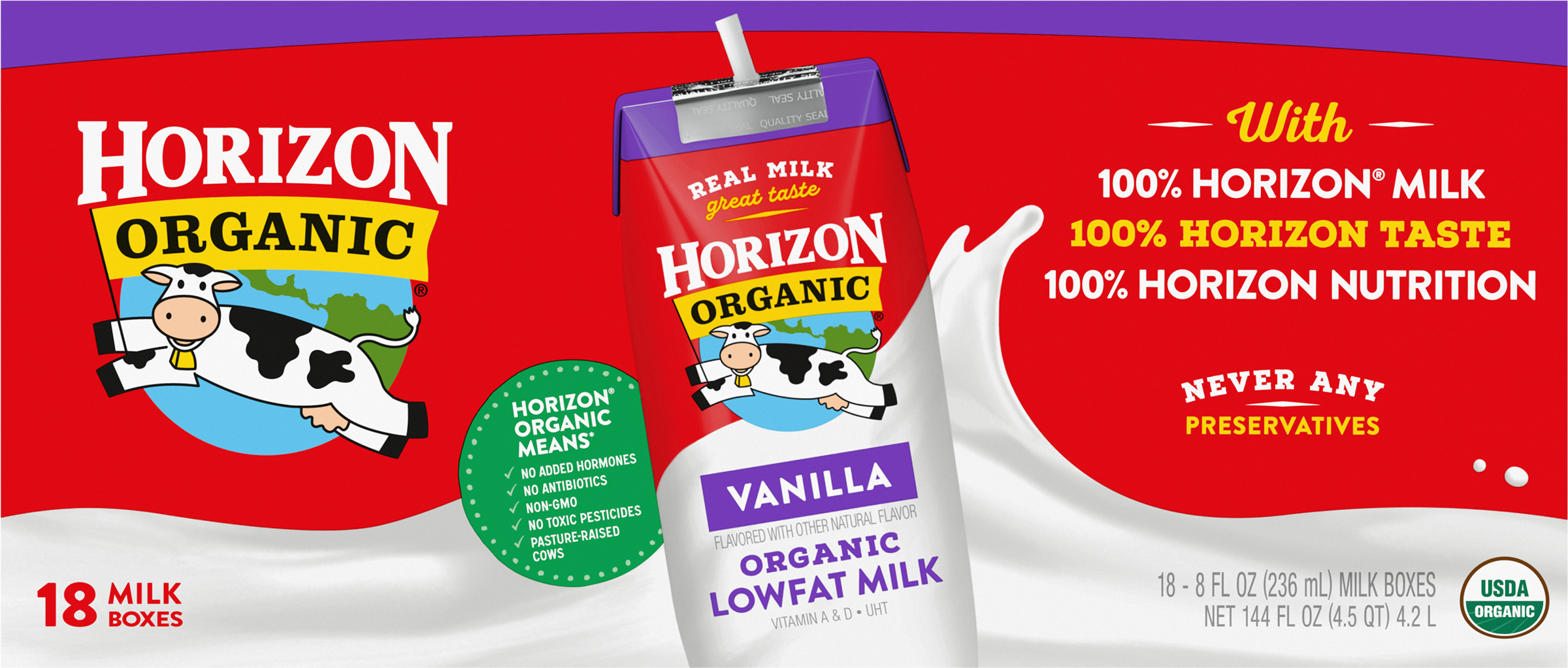 Milk, Lowfat, Organic, Vanilla