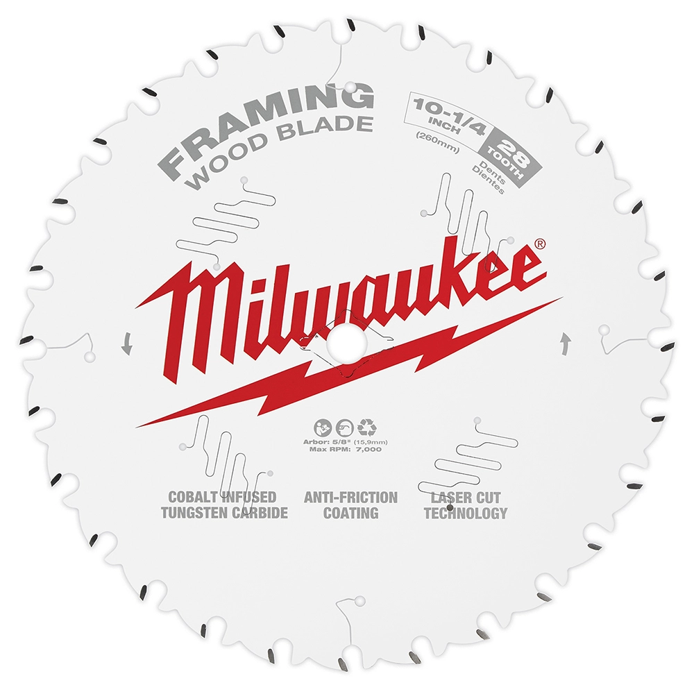Milwaukee 10-1/4" 28T Framing Circular Saw Blade