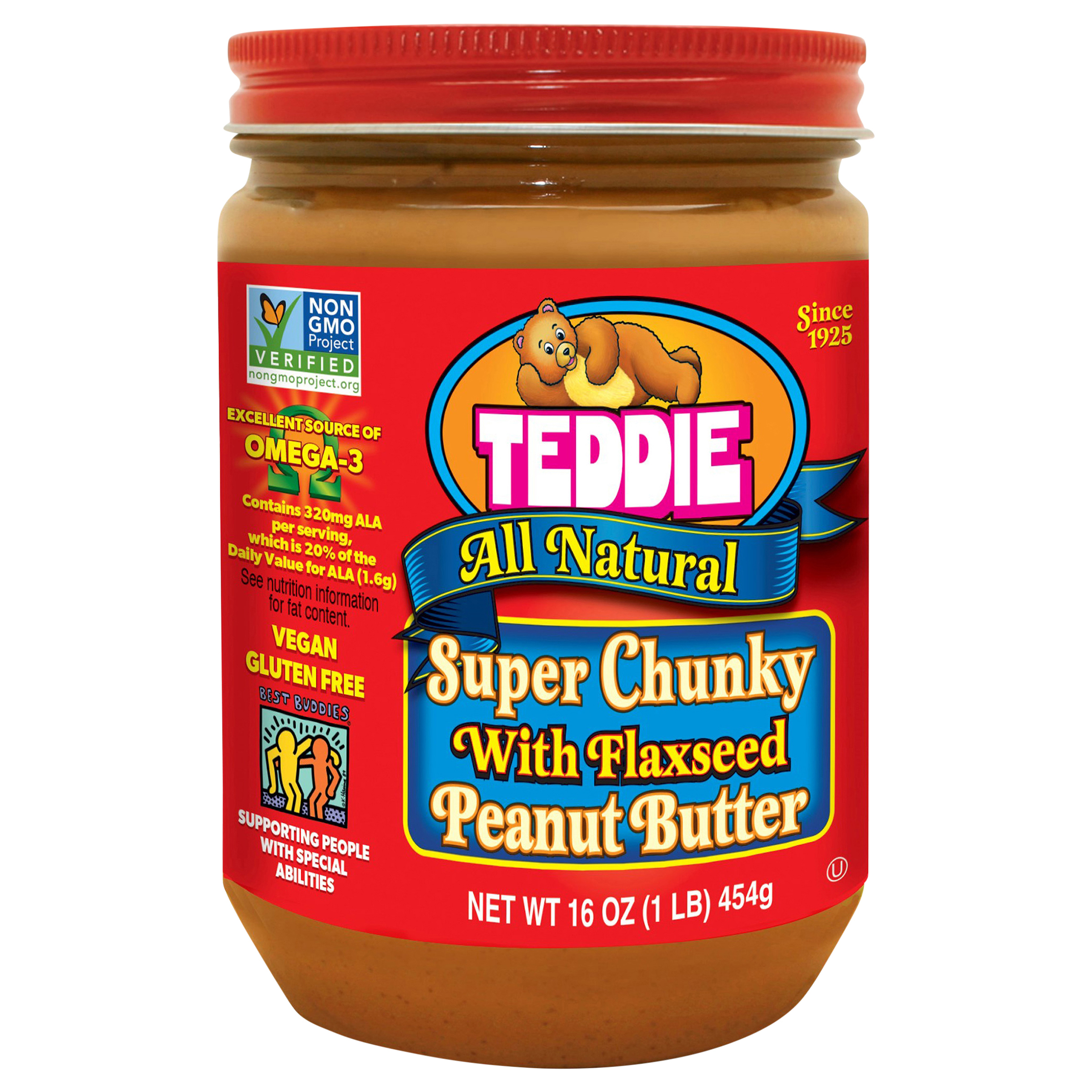 Peanut Butter, with Flaxseed, Super Chunky