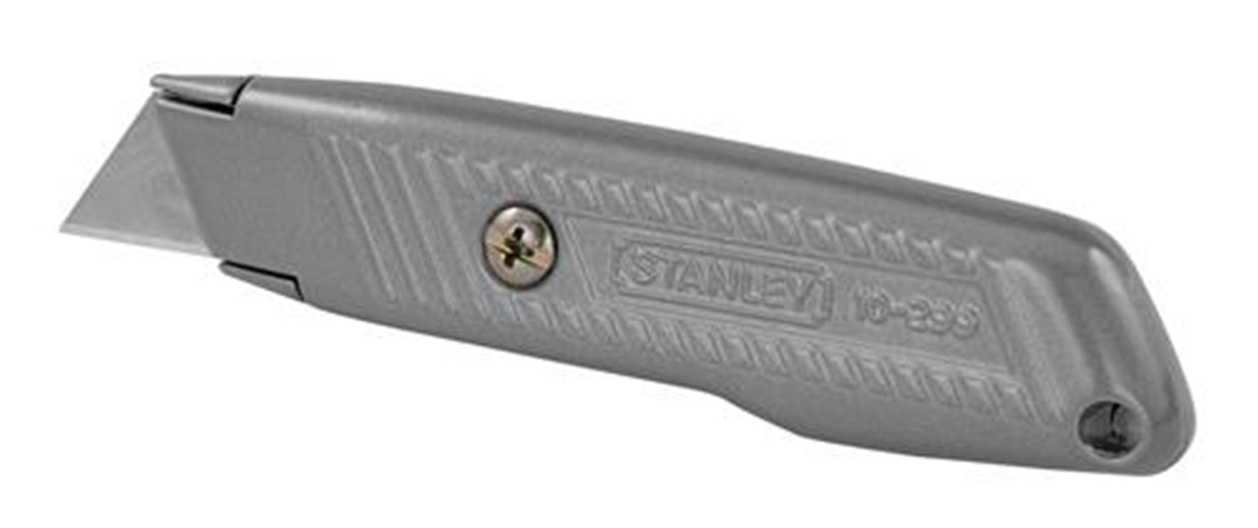 White Cap  Stanley 299 Fixed Blade Interlock 2-7/16 Blade 5.51 x 3 Gray  High Carbon Steel Utility Knife