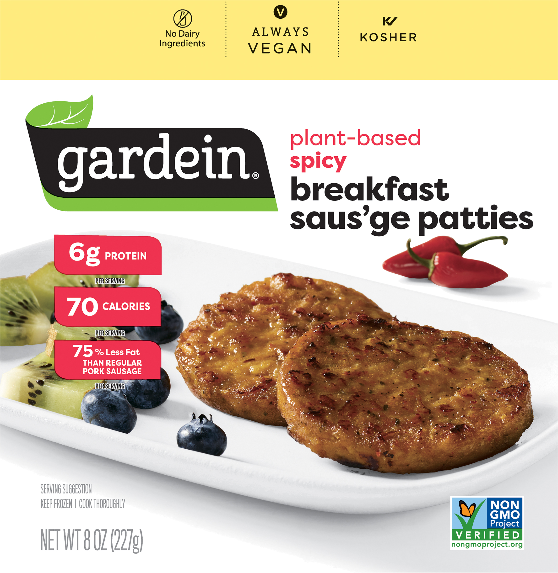 Sausage Patties, Breakfast, Plant-Based, Spicy