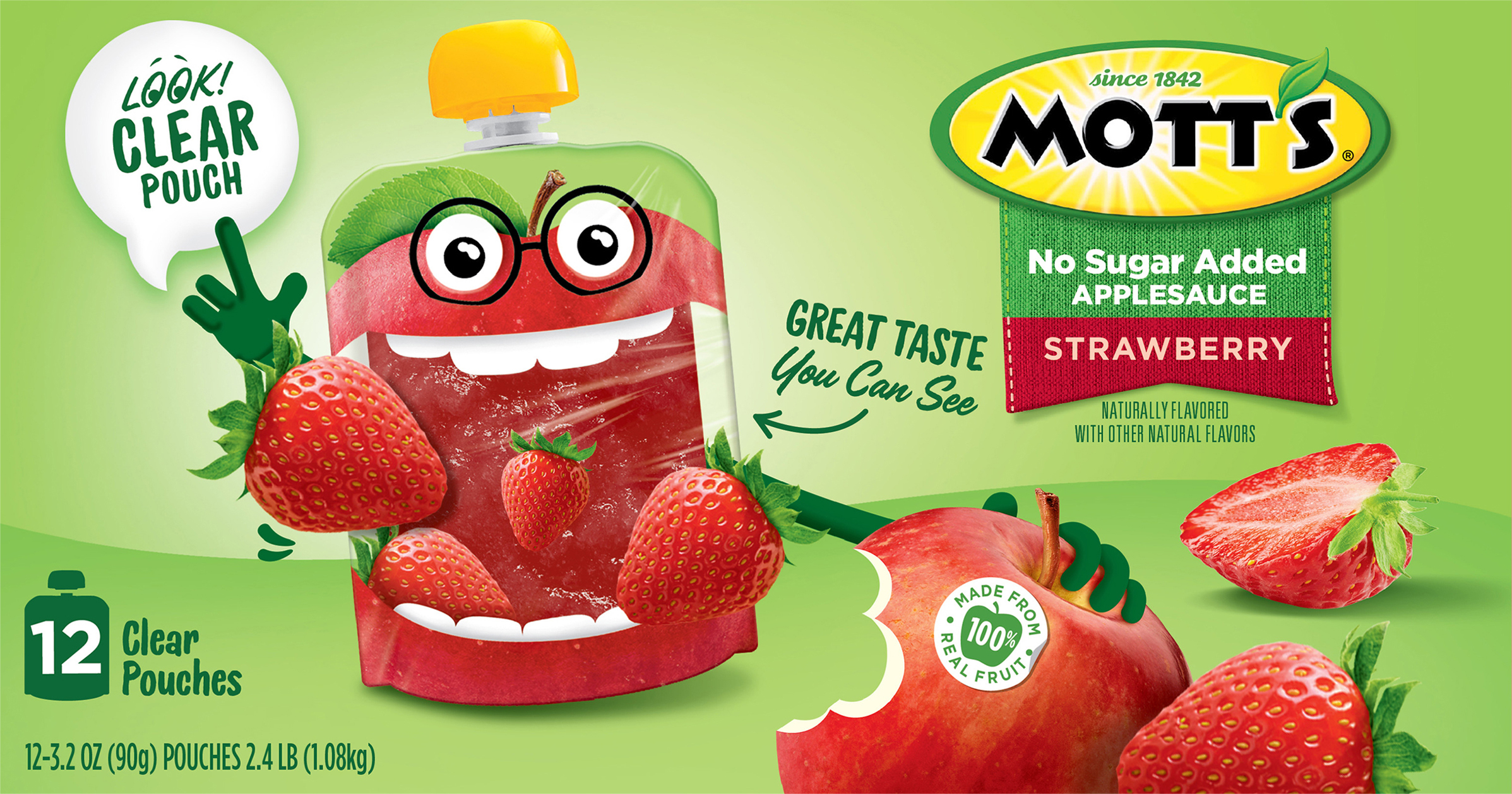 Applesauce, No Sugar Added, Strawberry