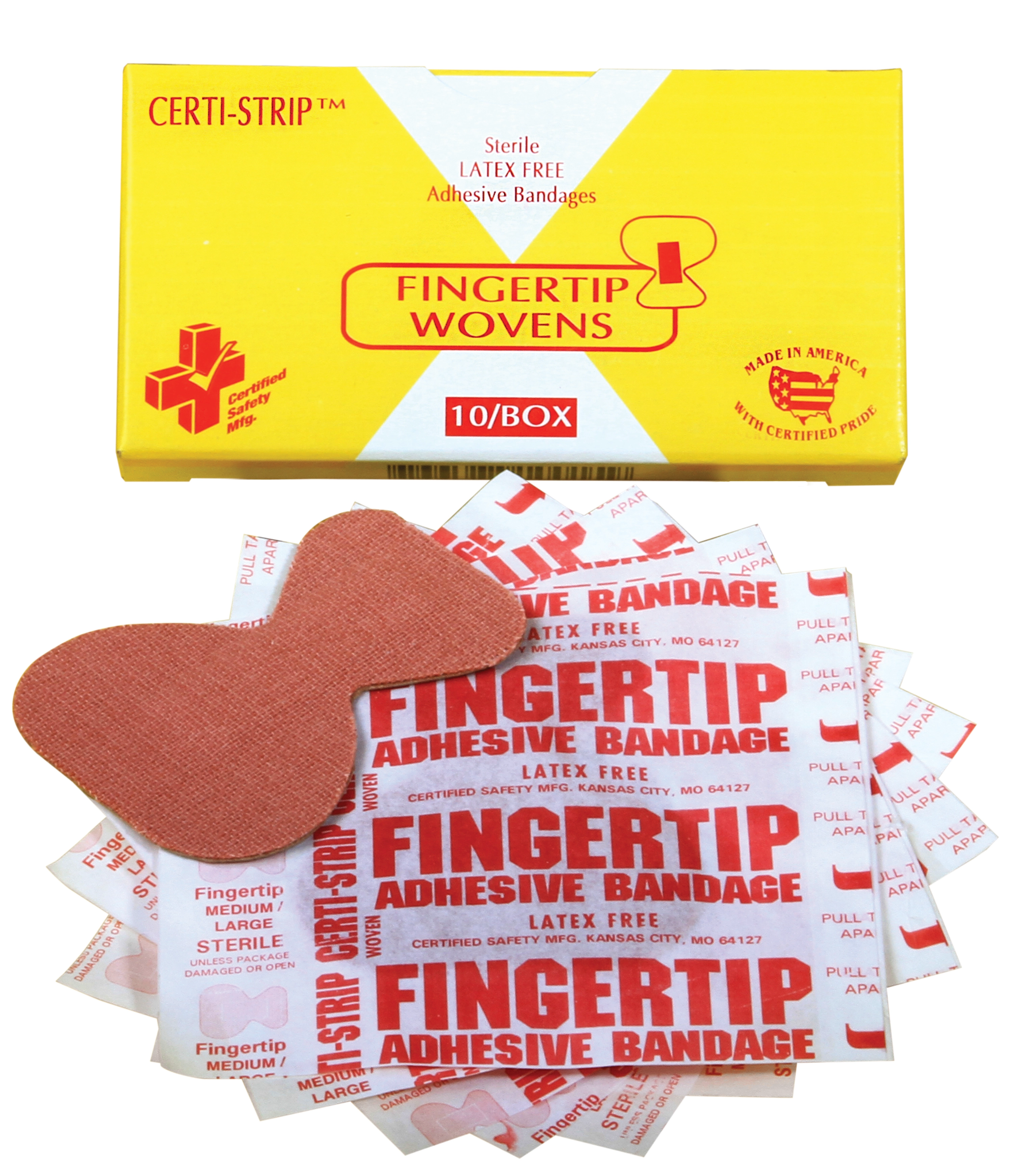 Certified Safety Certi-Strip 2 x 2-1/2" Fingertip Adhesive Bandage