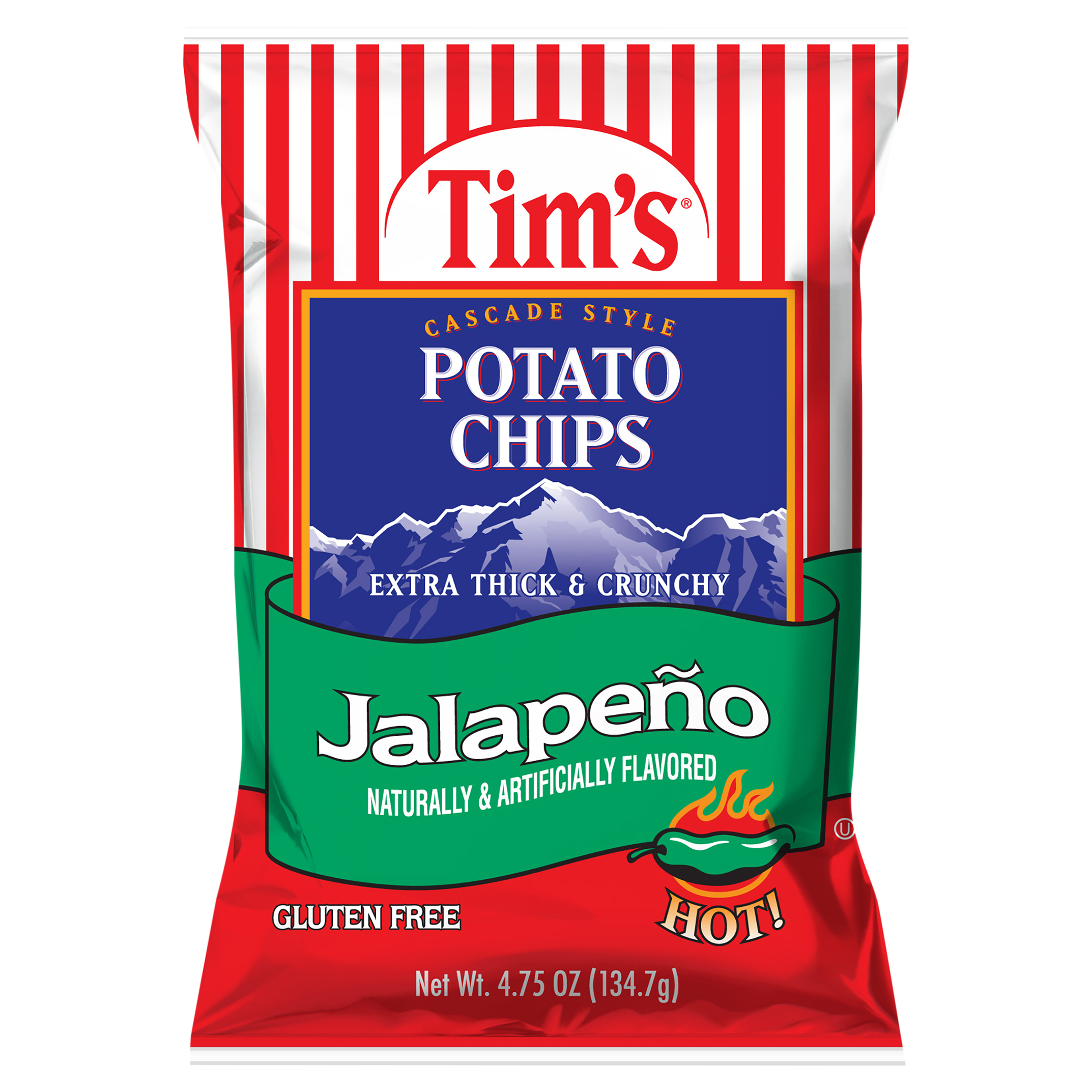 Potato Chips, Jalapeno, Cascade Style, Hot