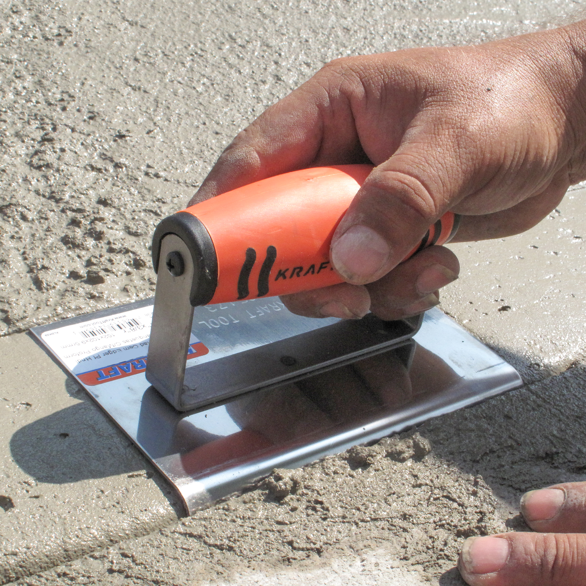 8"X6" 1/4" RADIUS STAINLESS STEEL CONCRETE EDGER KRAFT White Cap