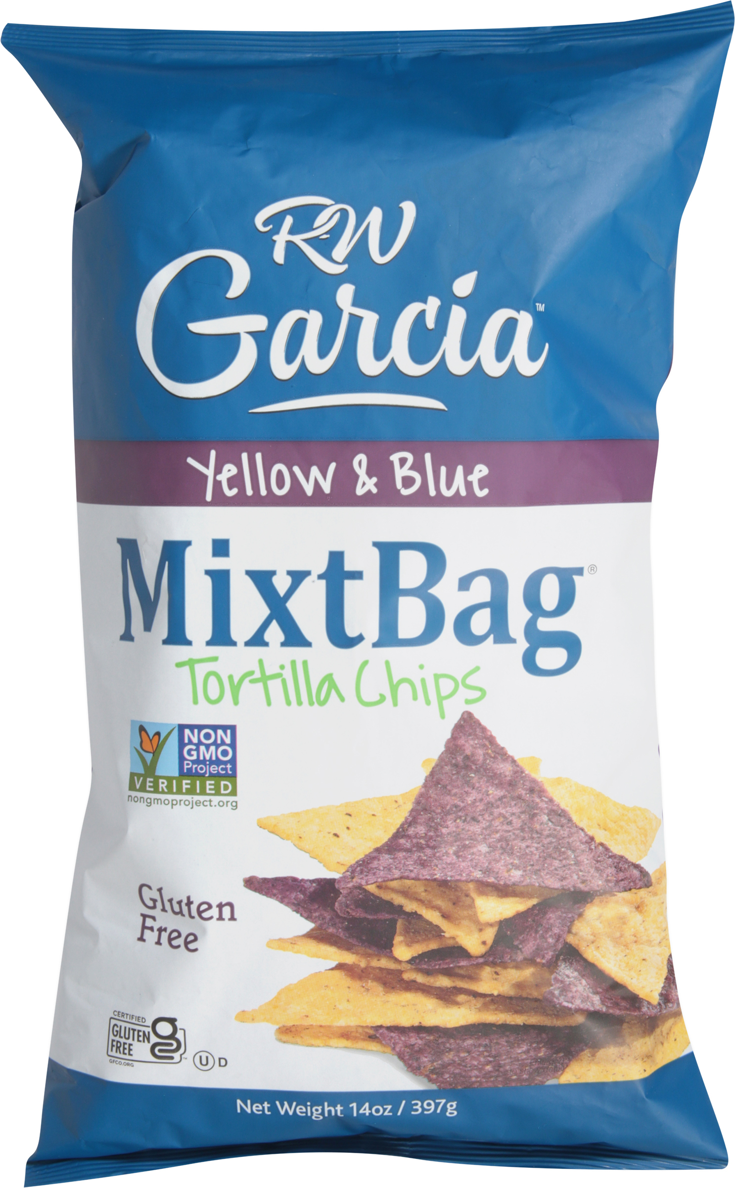 Tortilla Chips, Gluten Free, Yellow & Blue