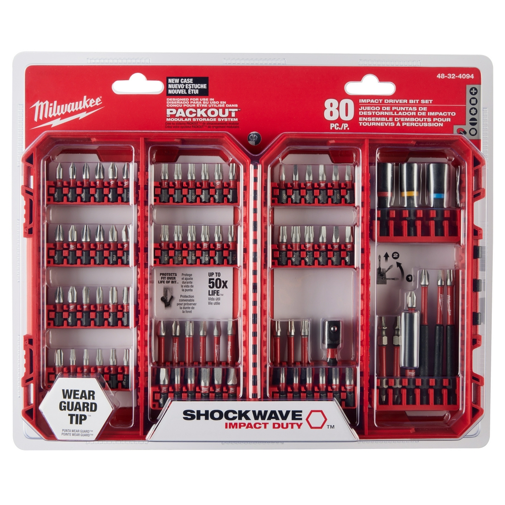 White Cap | Shockwave Impact Duty Driver Bit Set - 80Pc Milwaukee 
