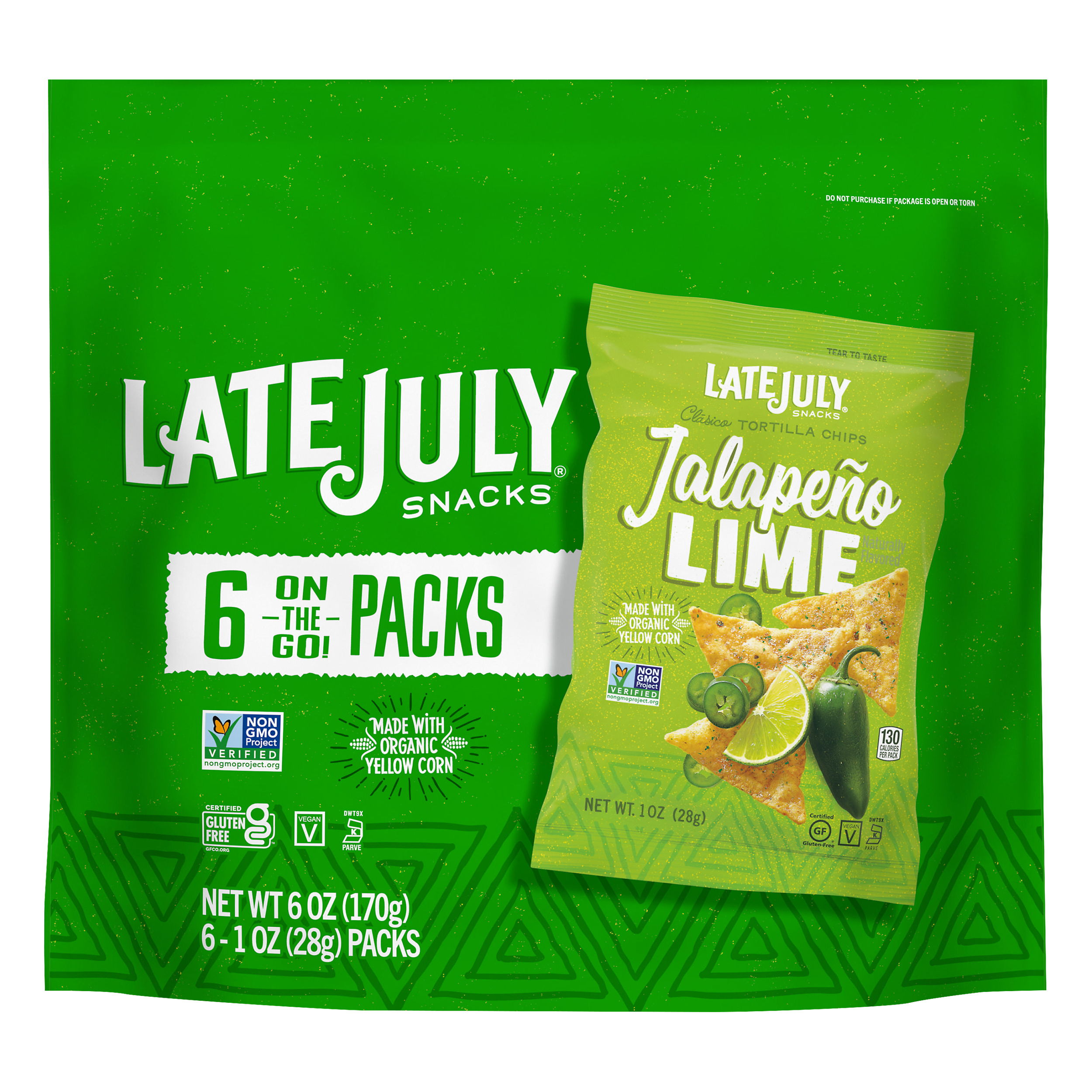 Late July 6 On-the-go Packs Jalapeno Lime Tortilla Chips 6 Ea