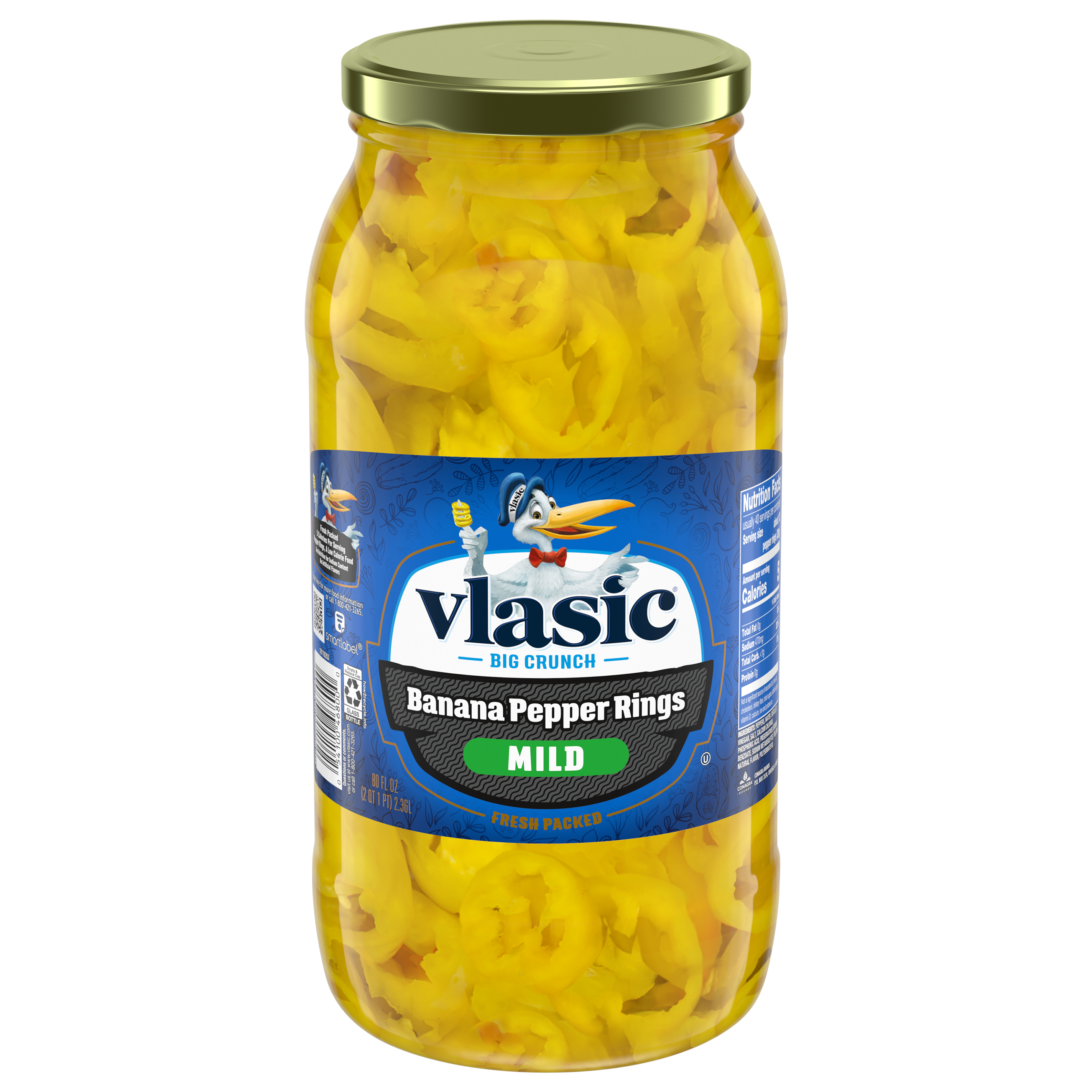 Vlasic Mild Banana Pepper Rings, 80 Oz