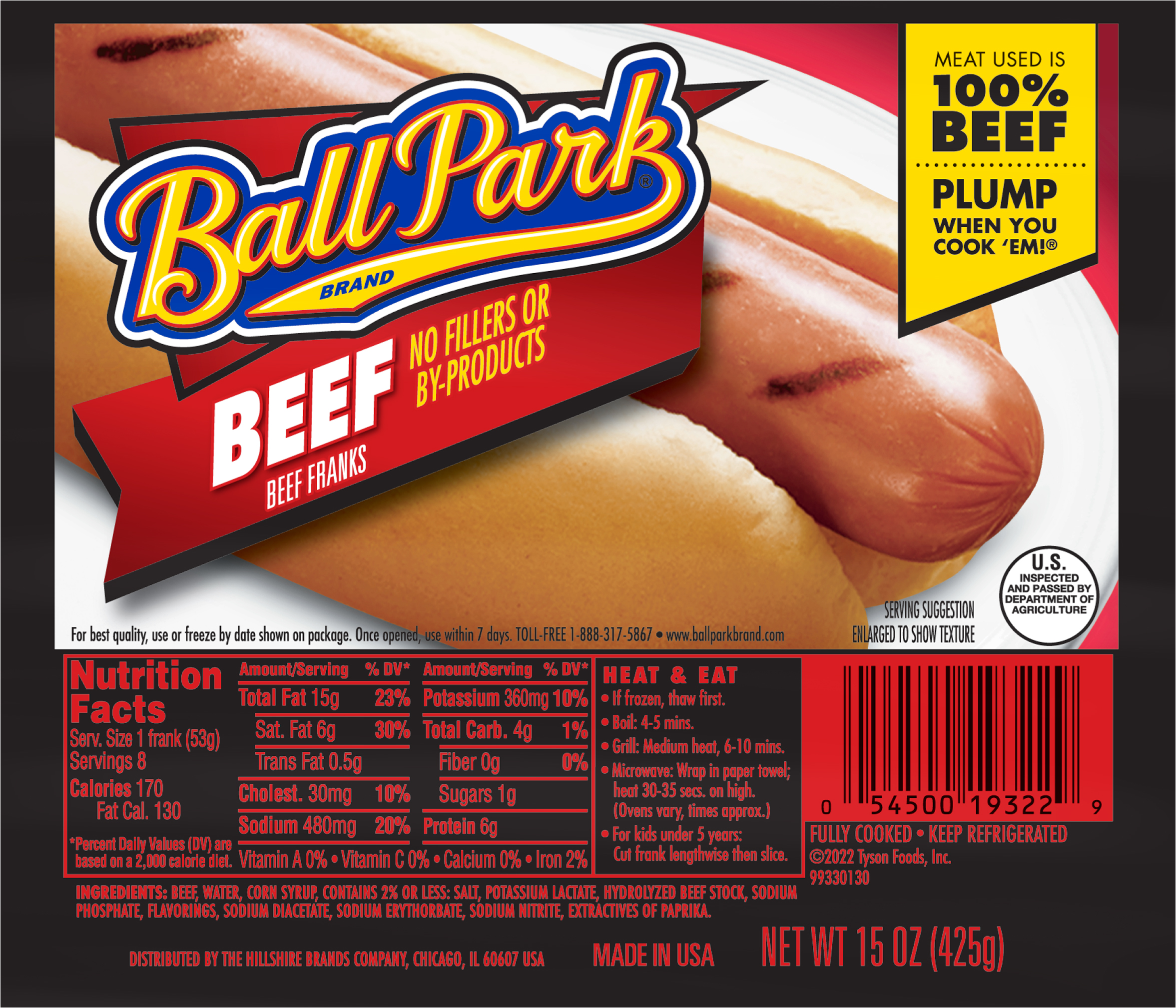 Calories In Beef Franks From Ball Park