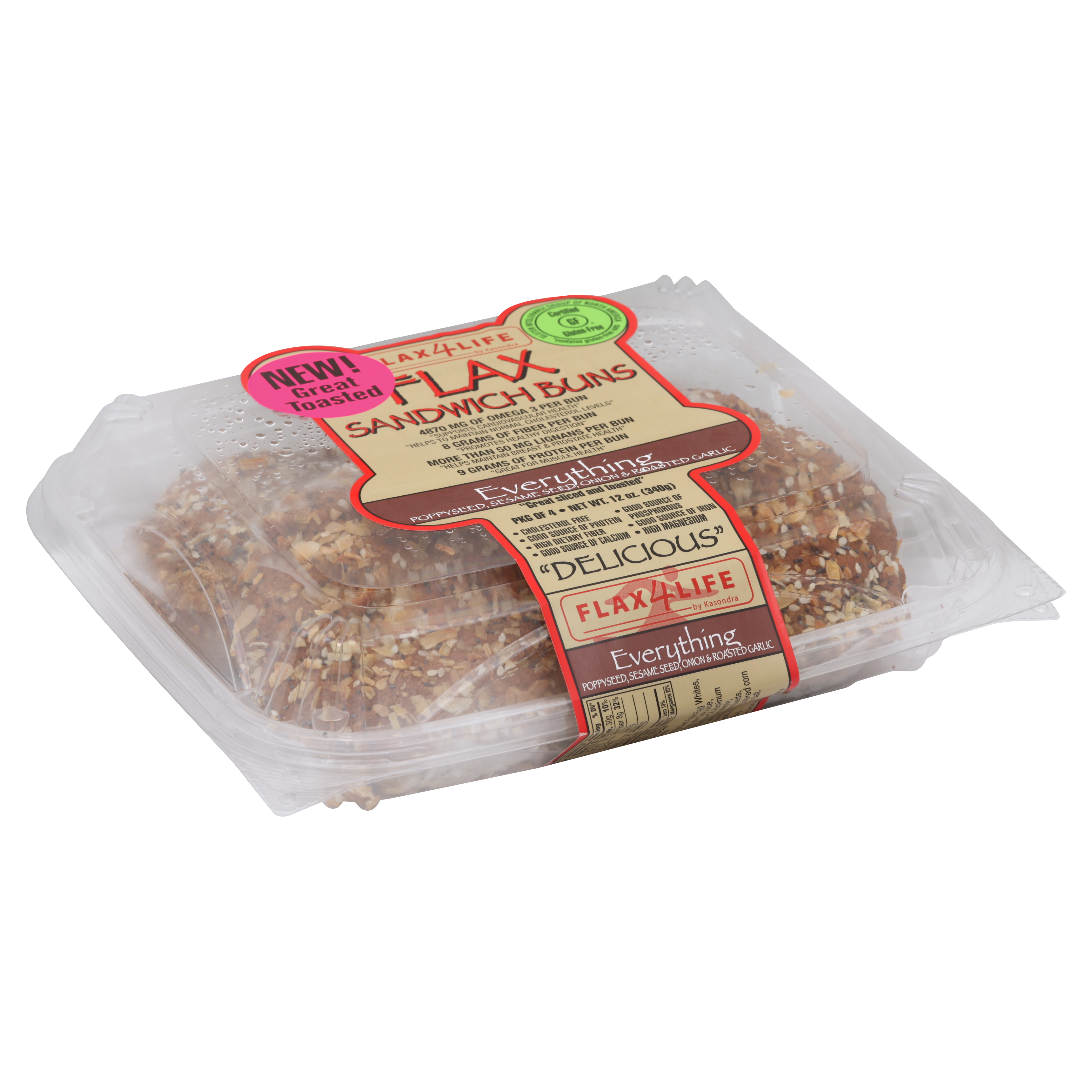 Flax4life Sandwich Buns 4 Ea