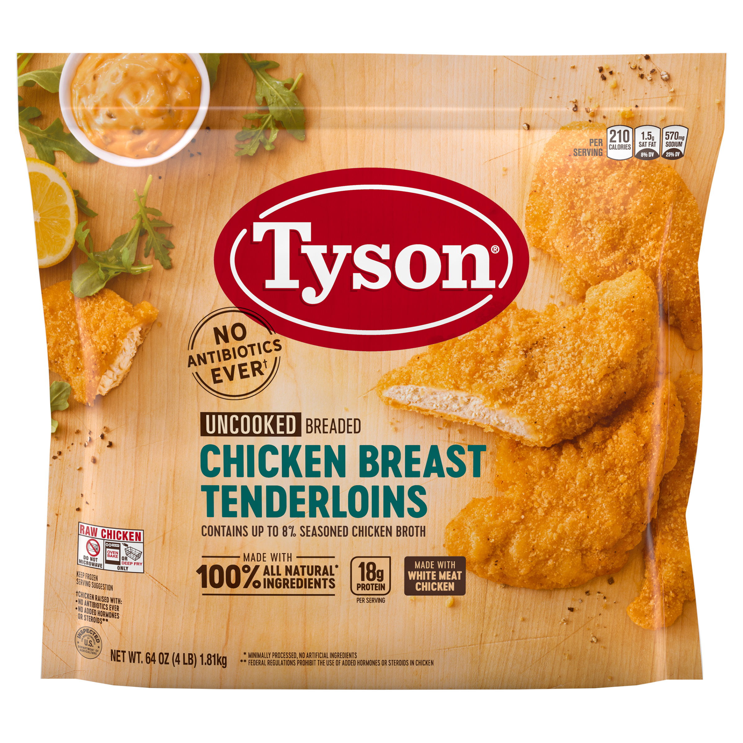 Chicken Breast Tenderloins, Uncooked, Breaded