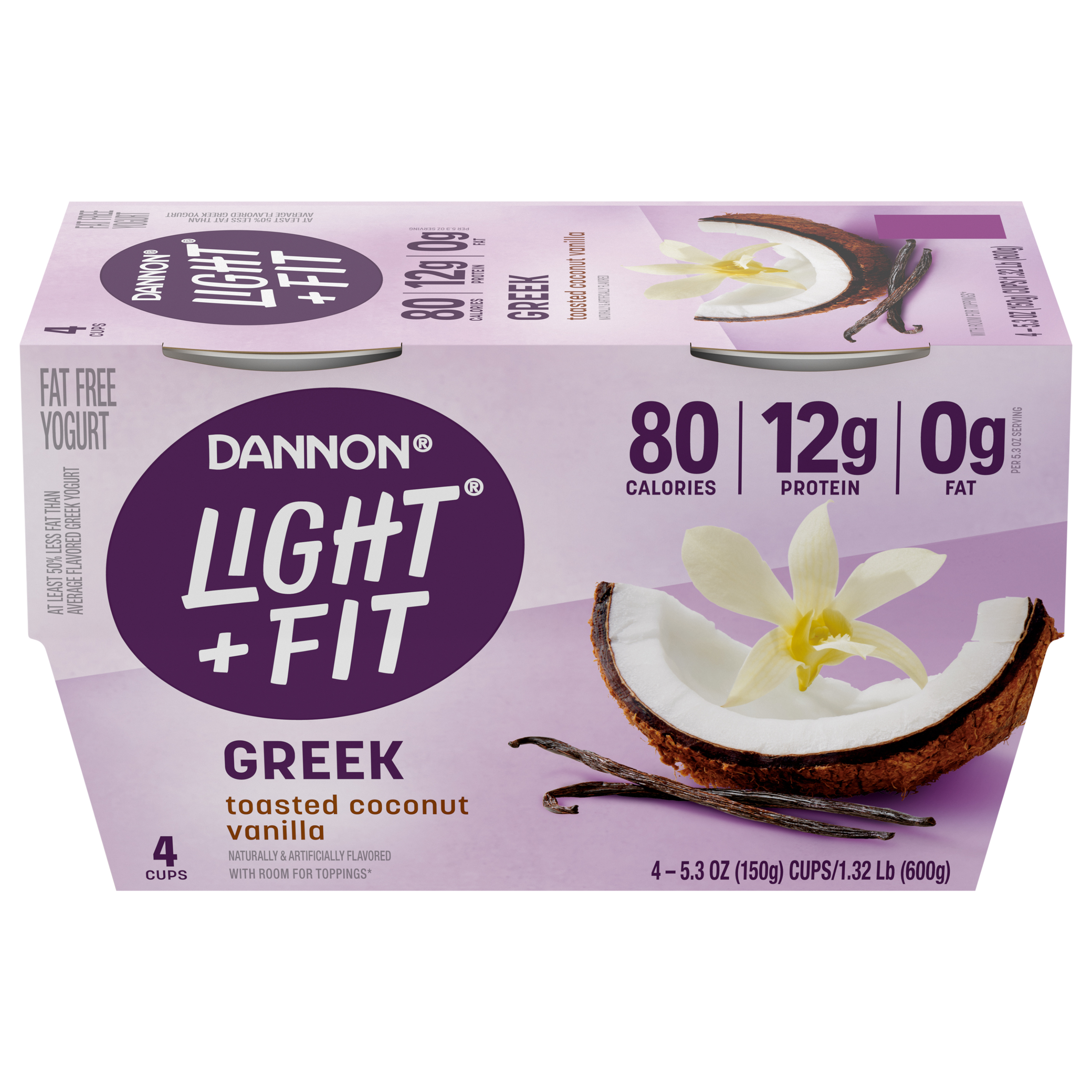 Yogurt, Fat Free, Greek, Toasted Coconut Vanilla