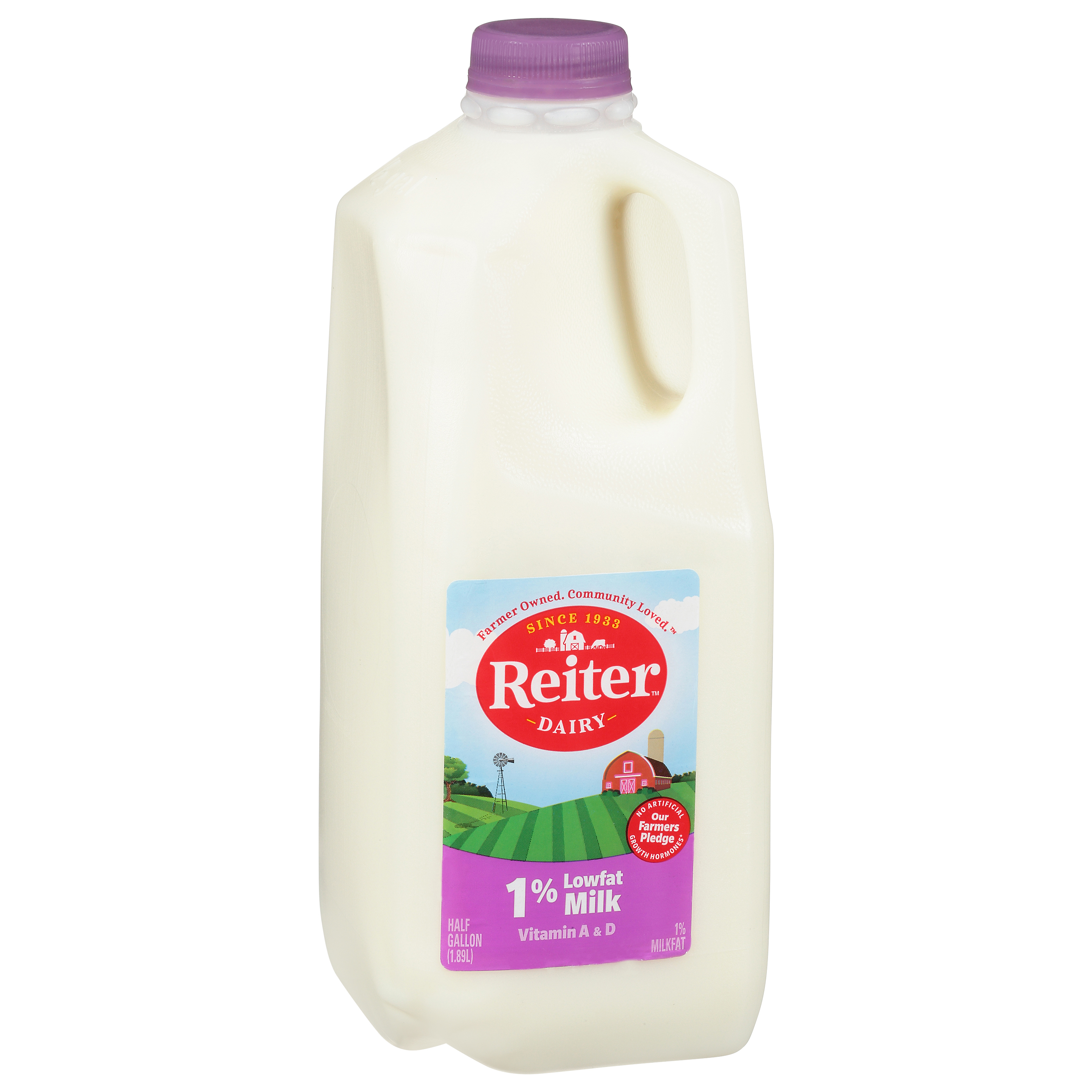 Reiter Dairy 1% Lowfat Milk 0.5 Gal