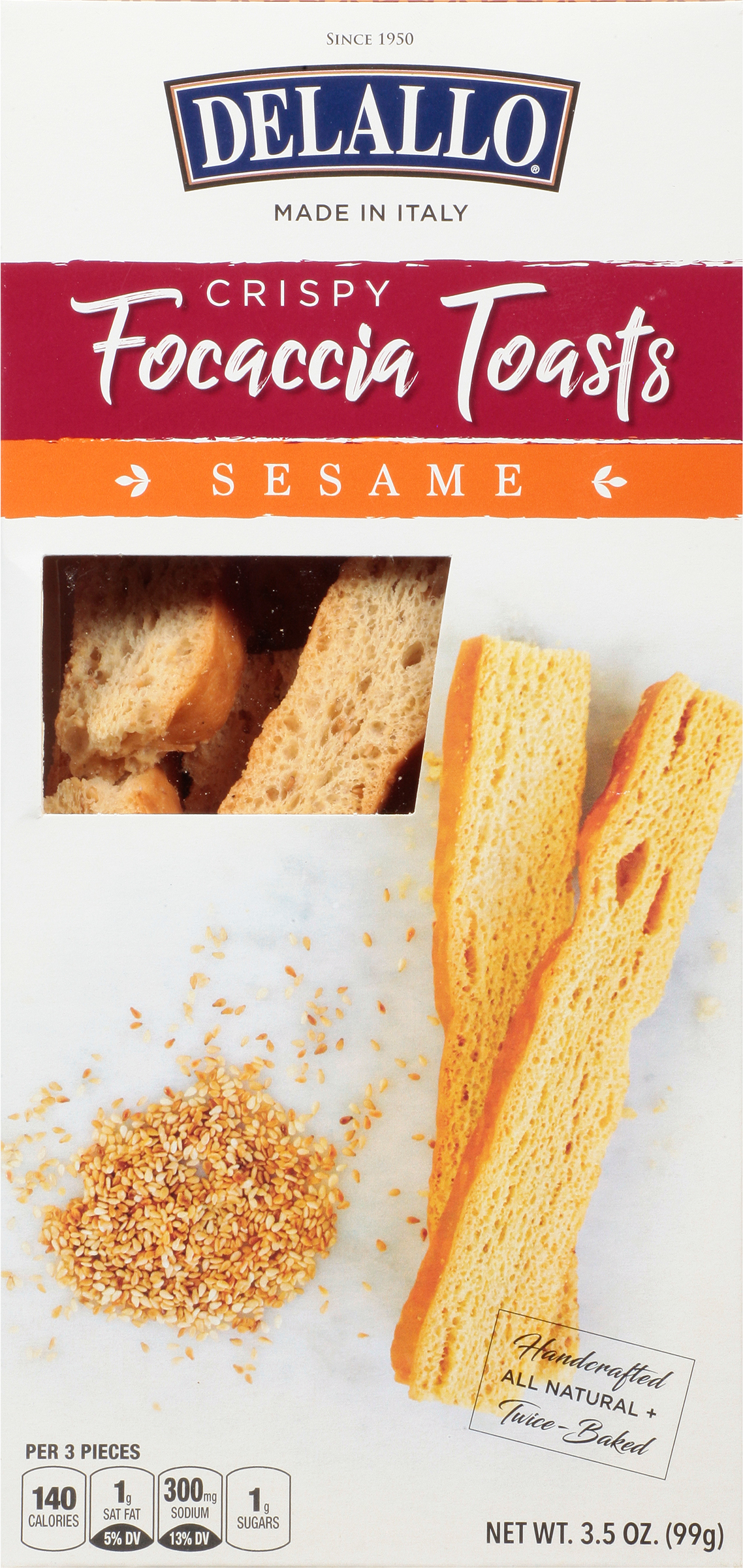 Focaccia Toasts, Sesame, Crispy