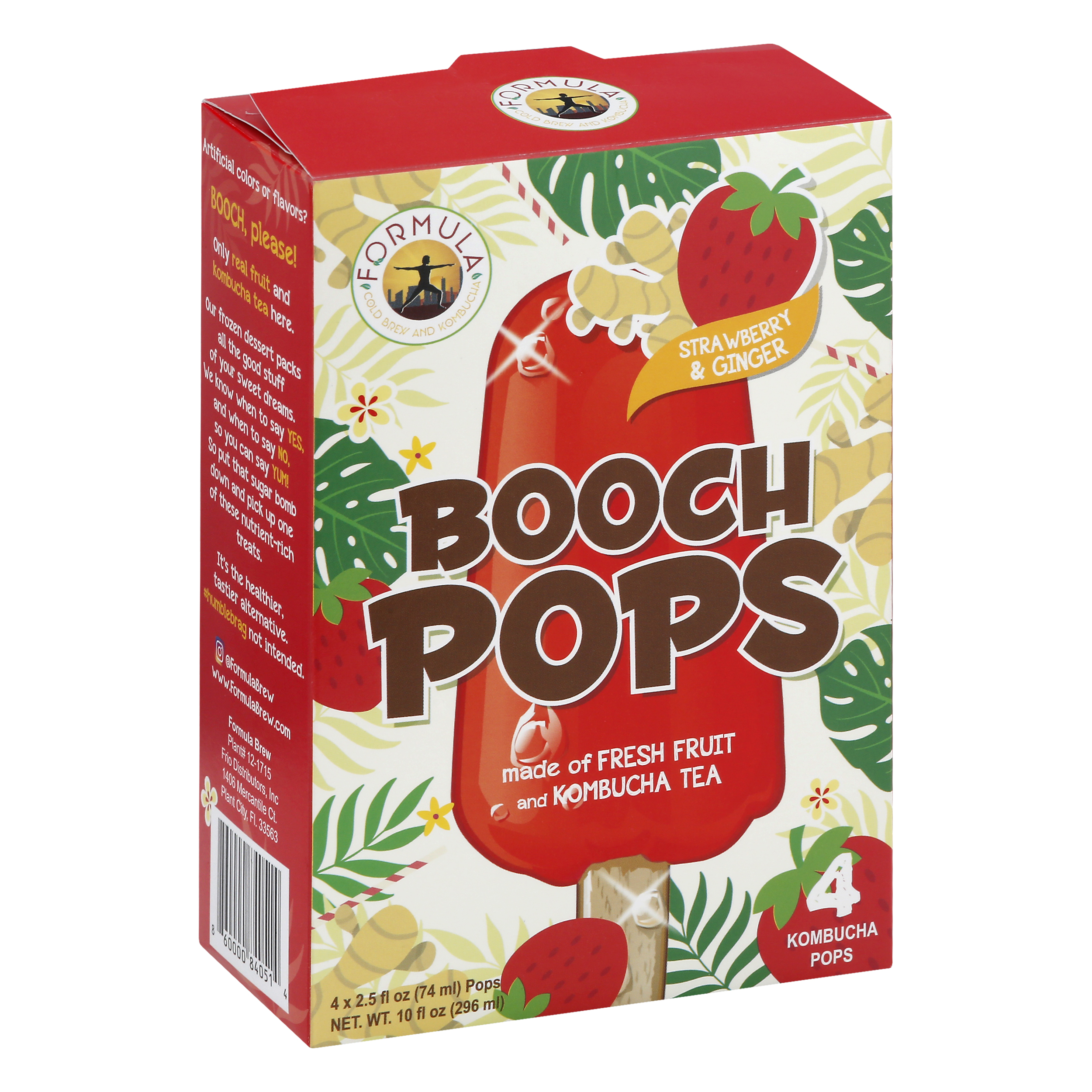 Formula Strawberry & Ginger Booch Pops 4 Ea