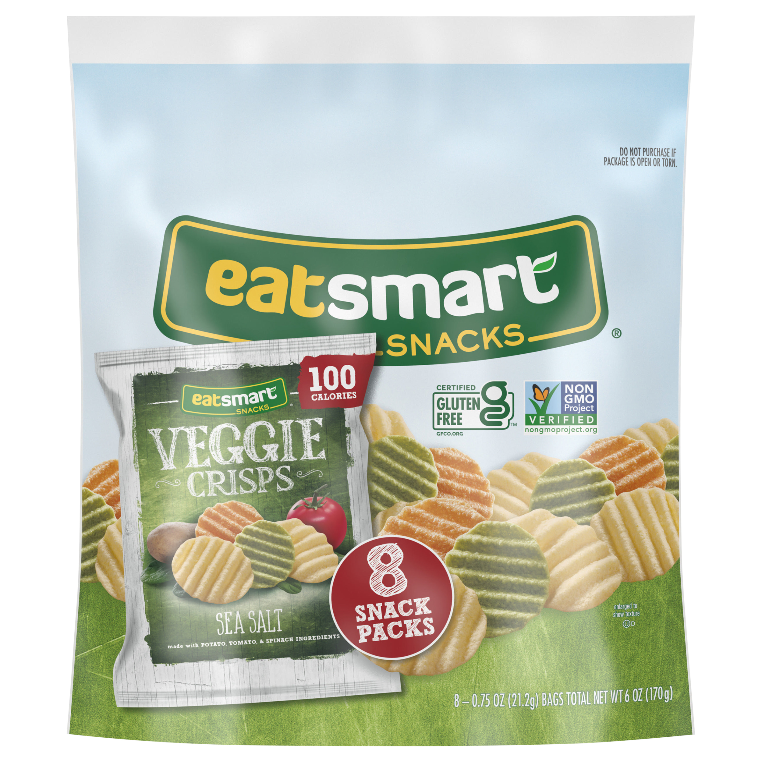 Veggie Crisps, Sea Salt, Snack Packs