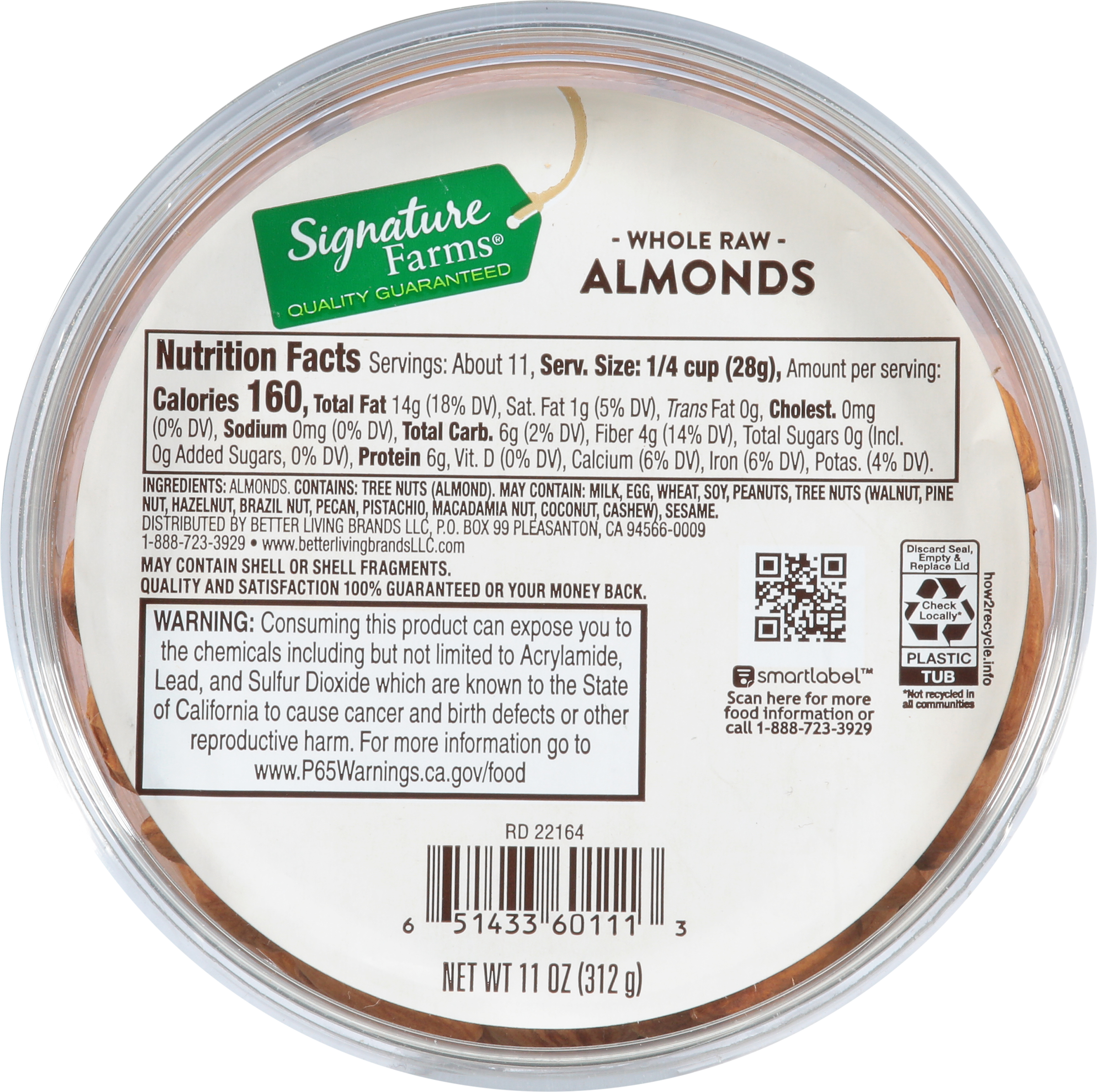 Almonds, Raw, Whole