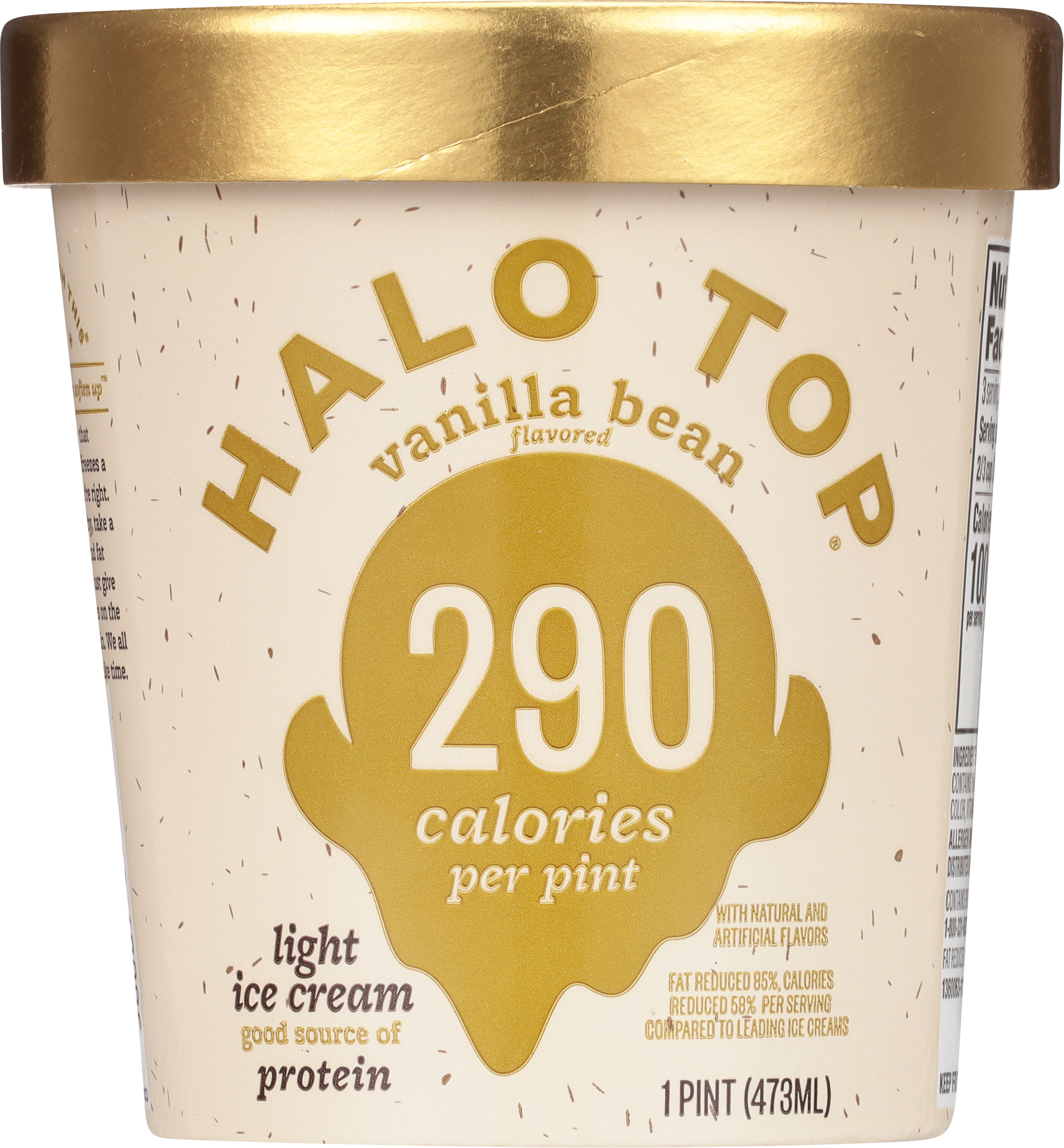 Calories in Ice Cream, Bean Flavored, Light from Halo