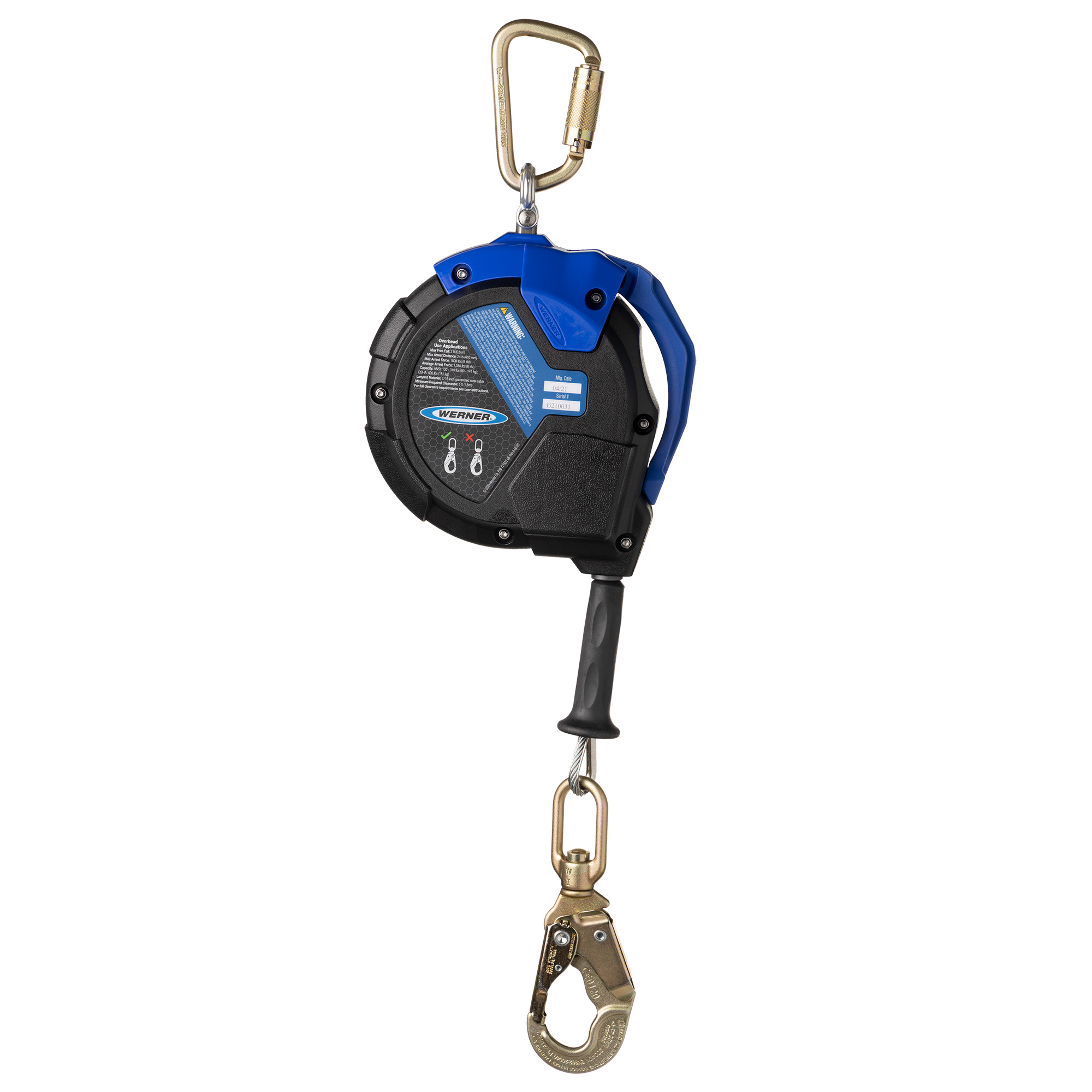 Werner R410030 30' Max Patrol Self-Retracting Galvanized Cable Lifeline