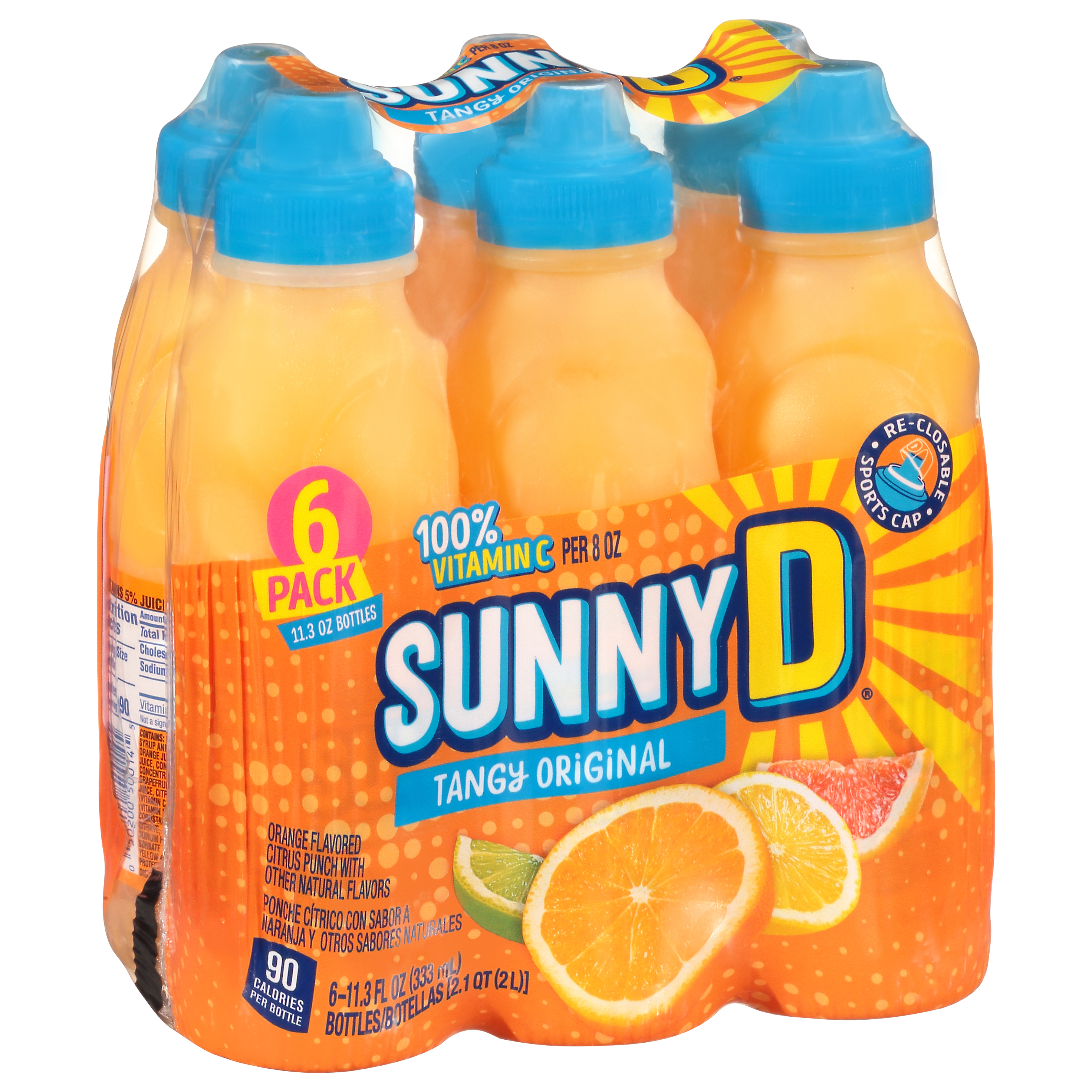 Sunny D Tangy Original Citrus Punch 6-11.3 Fl Oz Bottles