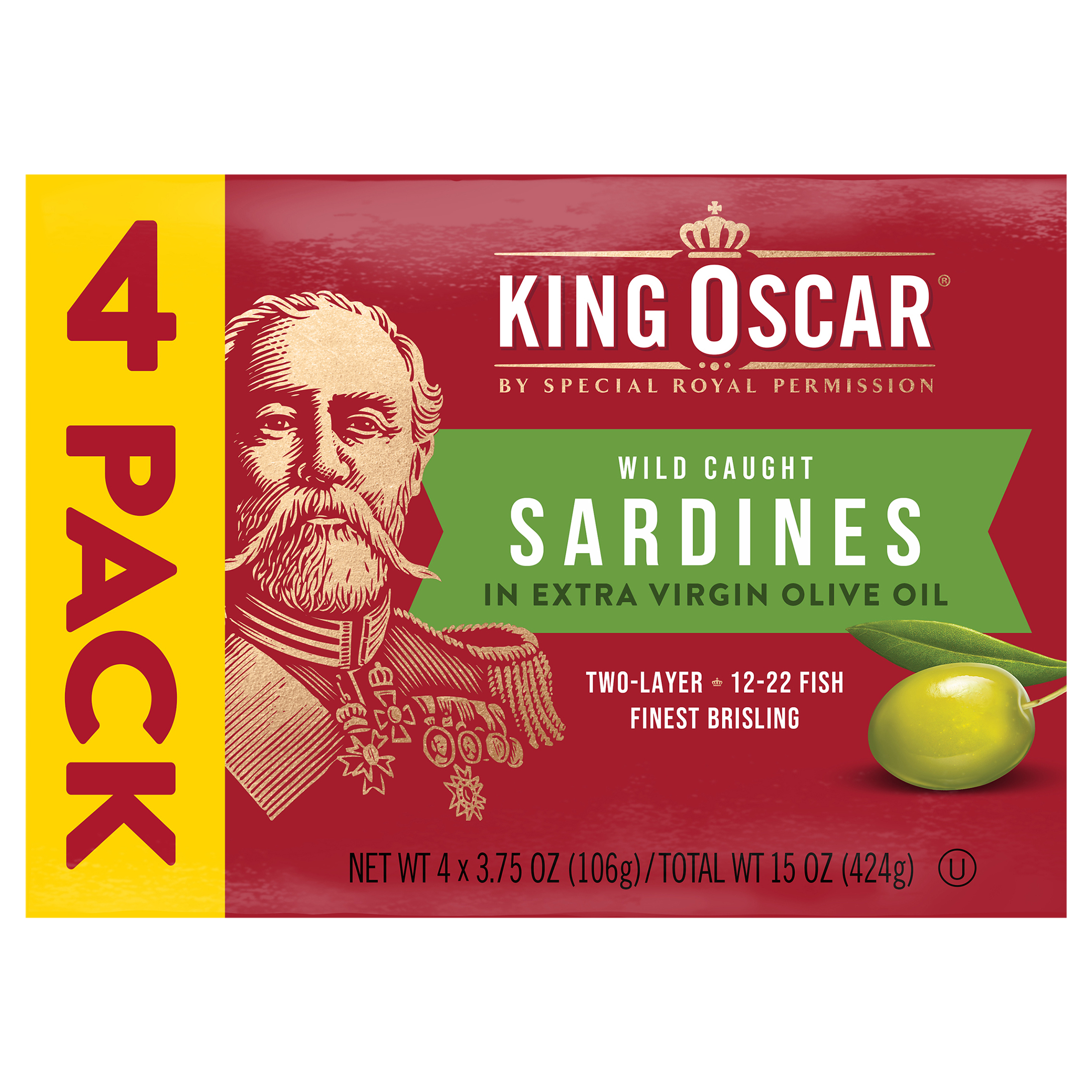 Sardines, Wild Caught, 4 Pack