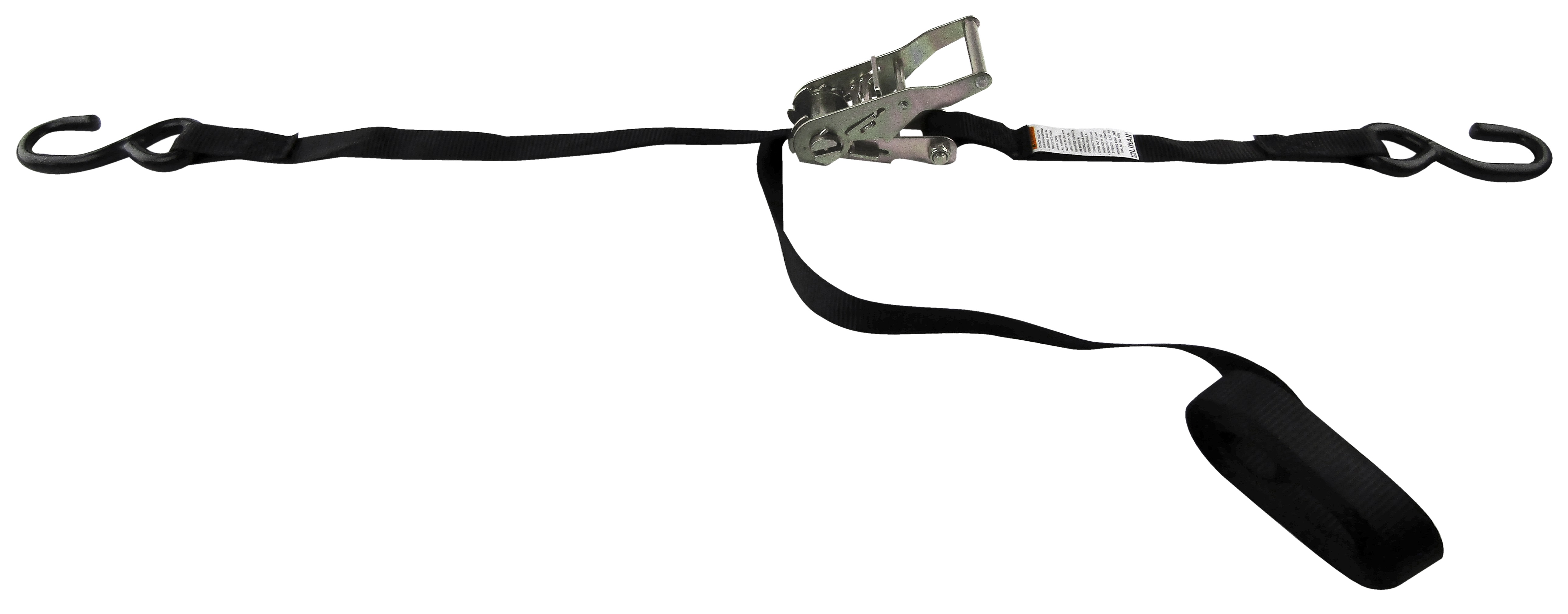 White Cap  Lift-All 1 x 12' Black Vinyl-Coated Open Hook Tie Down Ratchet  Strap 700 lb. Work Load Limit