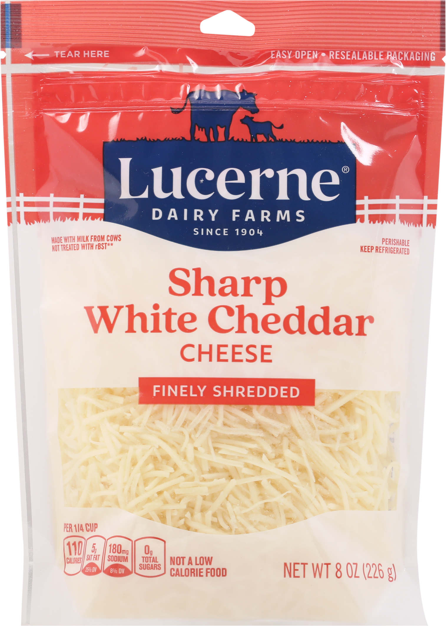Cheese, White Cheddar, Sharp, Finely Shredded