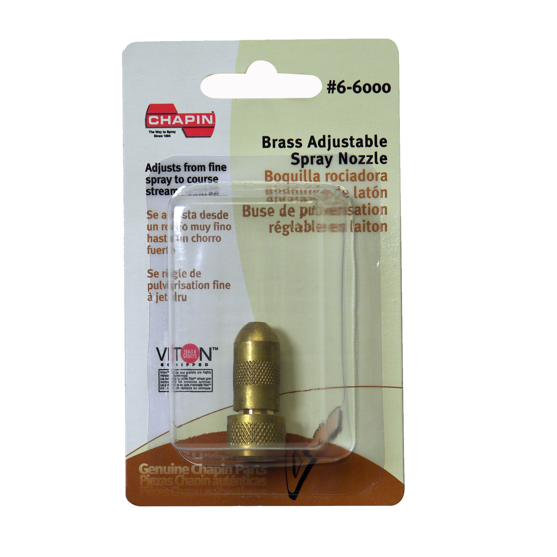 Chapin Adjustable Tip Brass Sprayer Nozzle White Cap