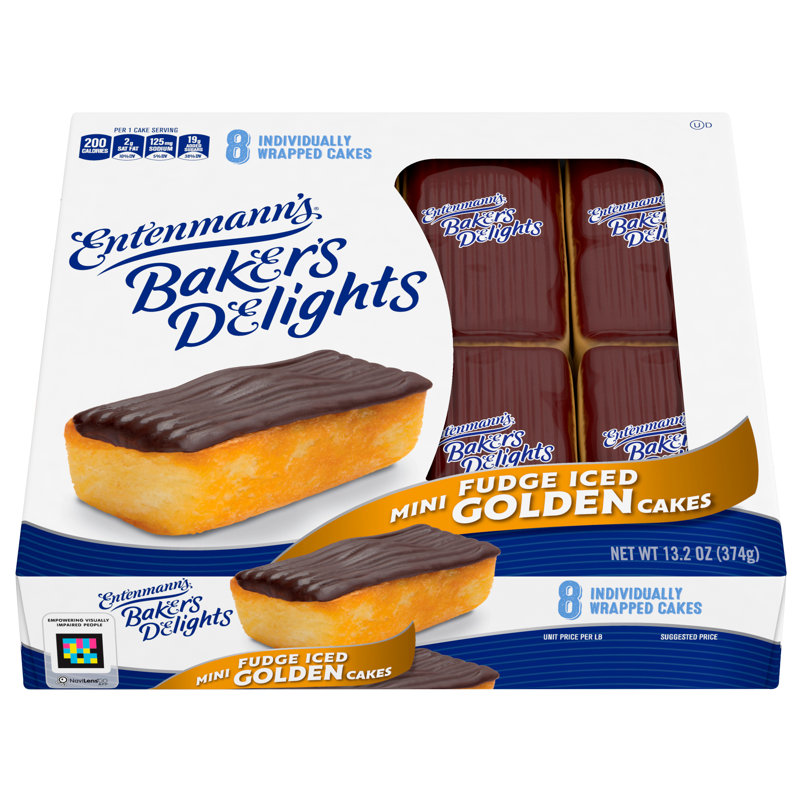 Golden Cakes, Fudge Iced, Mini