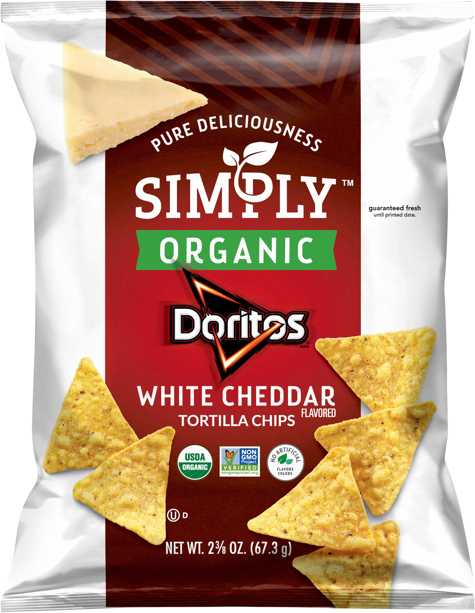Tortilla Chips, Organic, White Cheddar Flavored