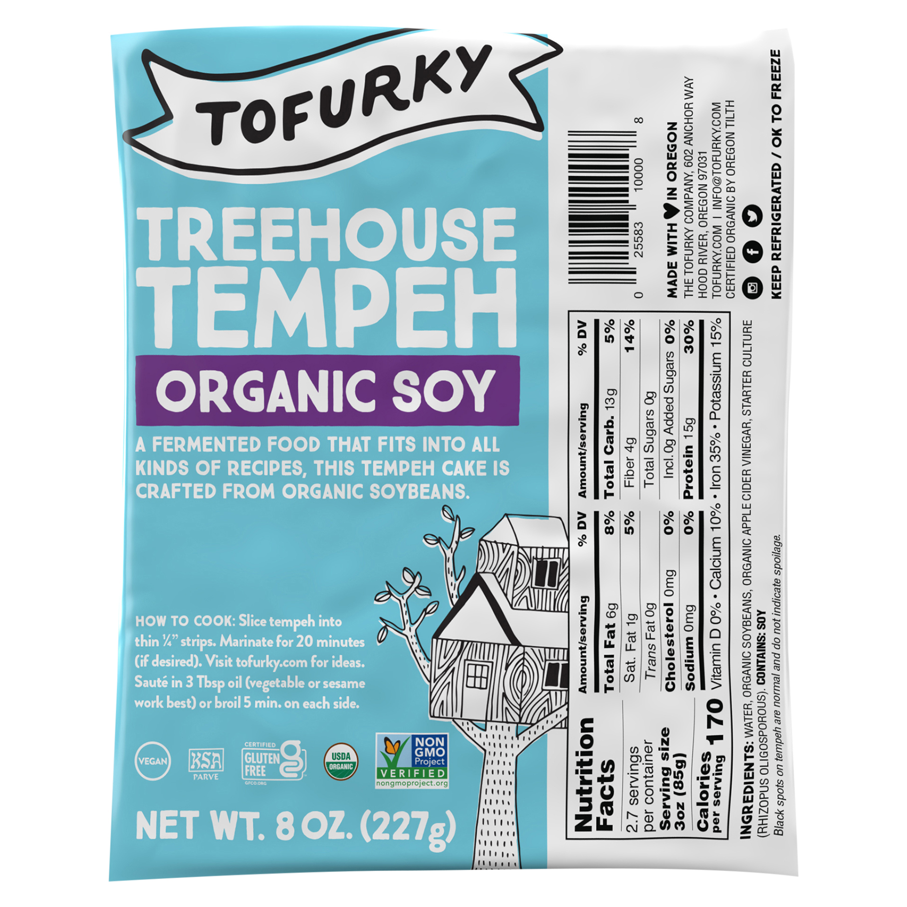 Treehouse Tempeh, Organic Soy