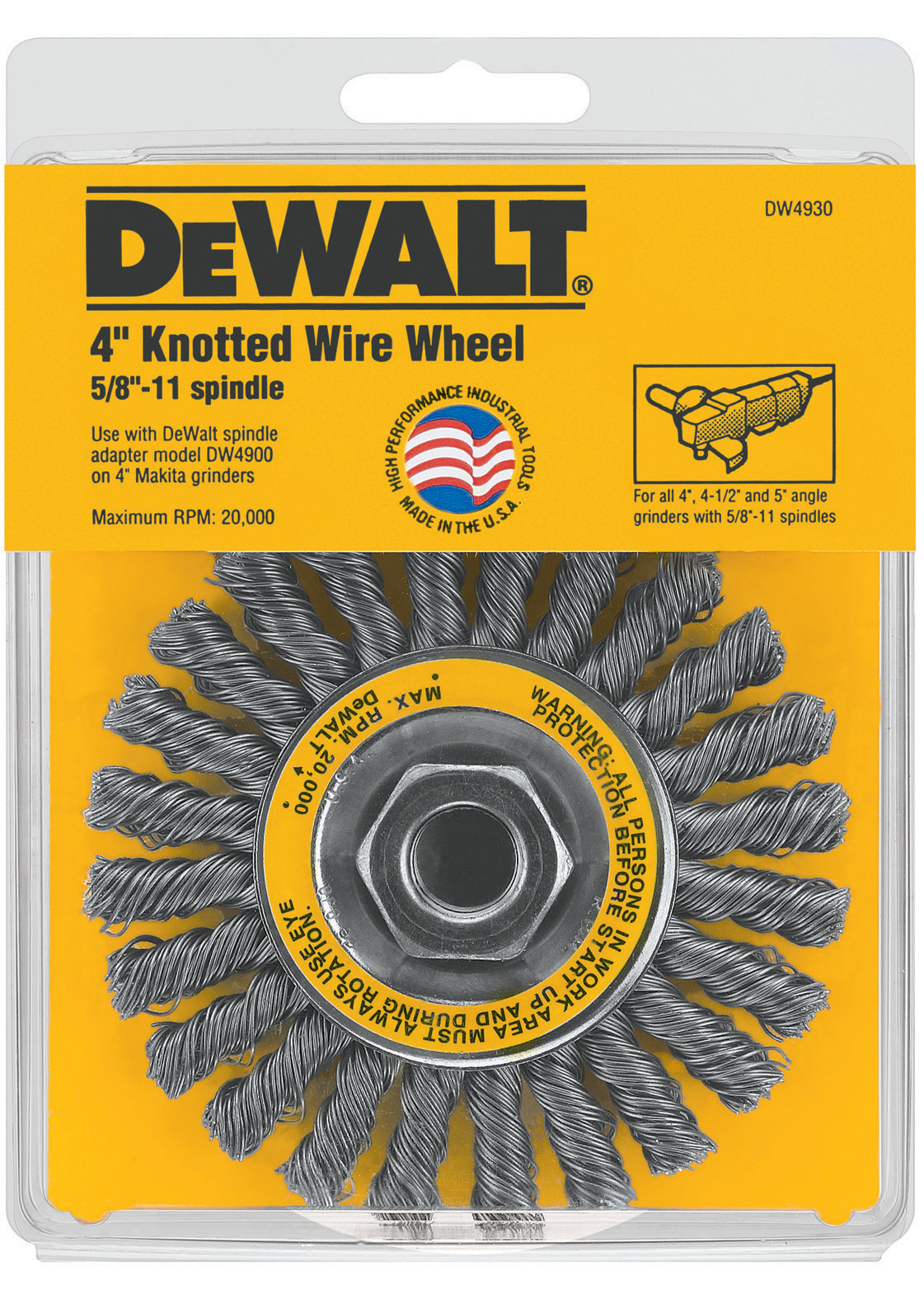 DeWALT 4 Diam 5/8-11 Threaded Arbor Steel Fill Cup Brush Knotted