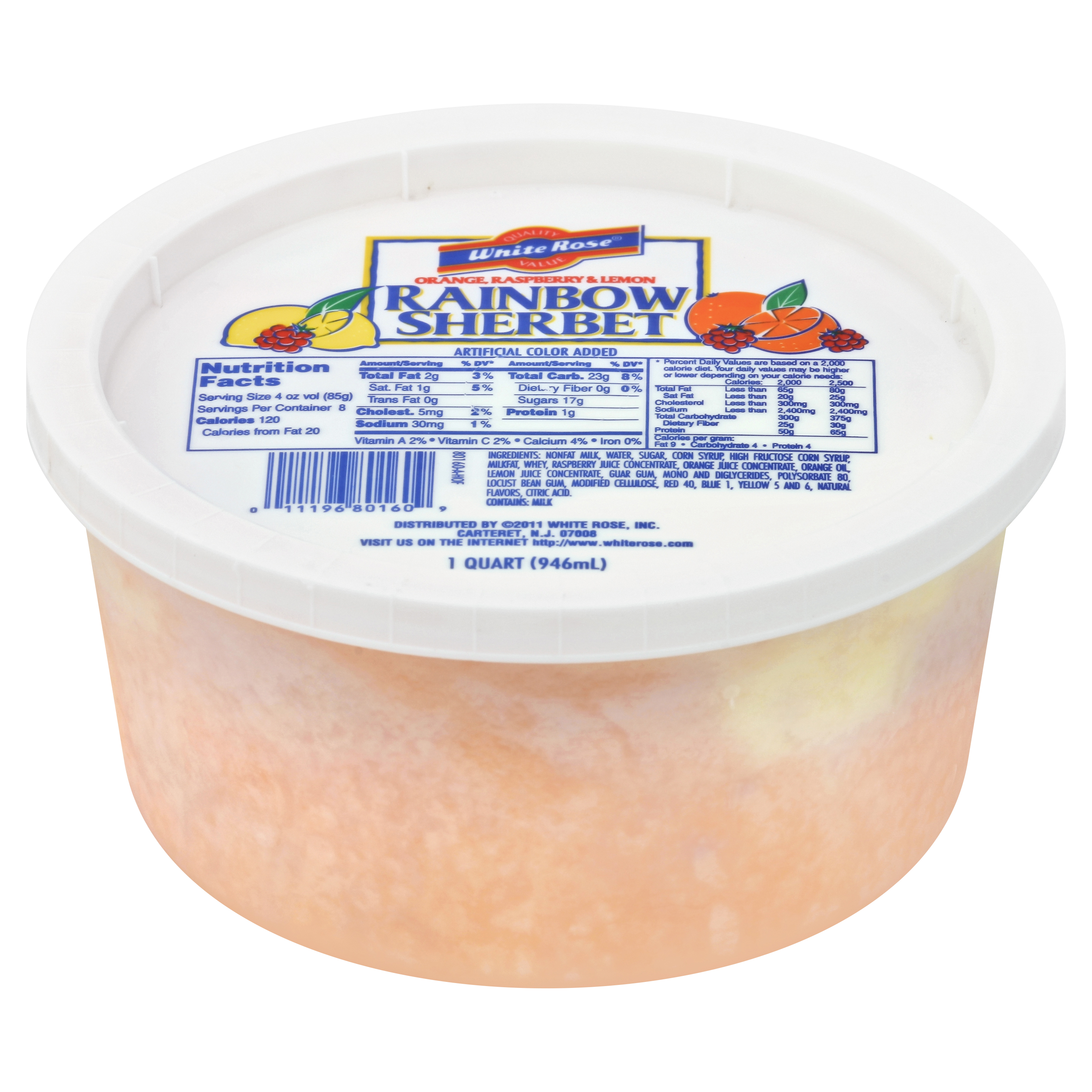 White Rose Sherbet 1 Qt