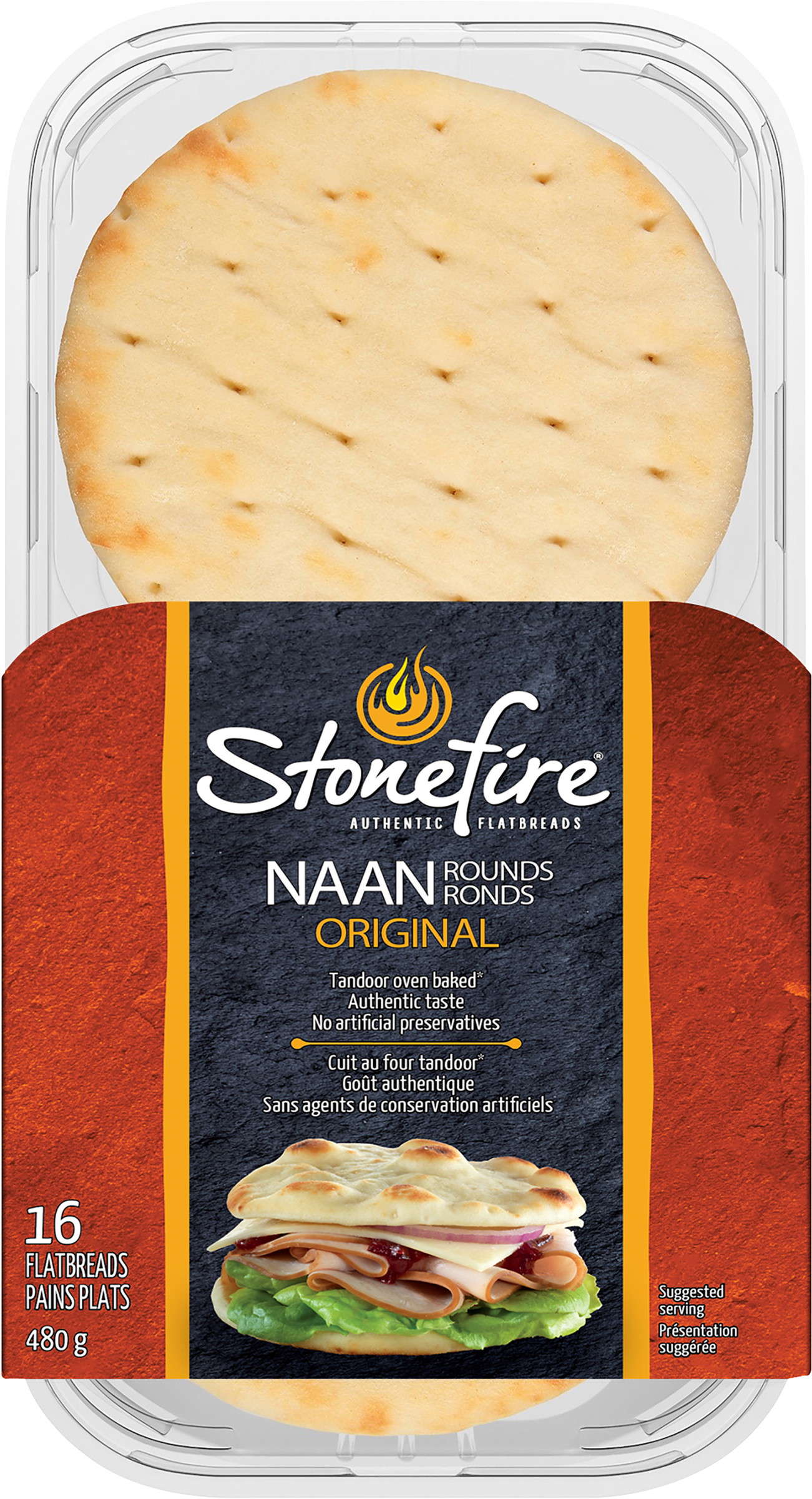 Flatbreads, Authentic, Naan Rounds, Original