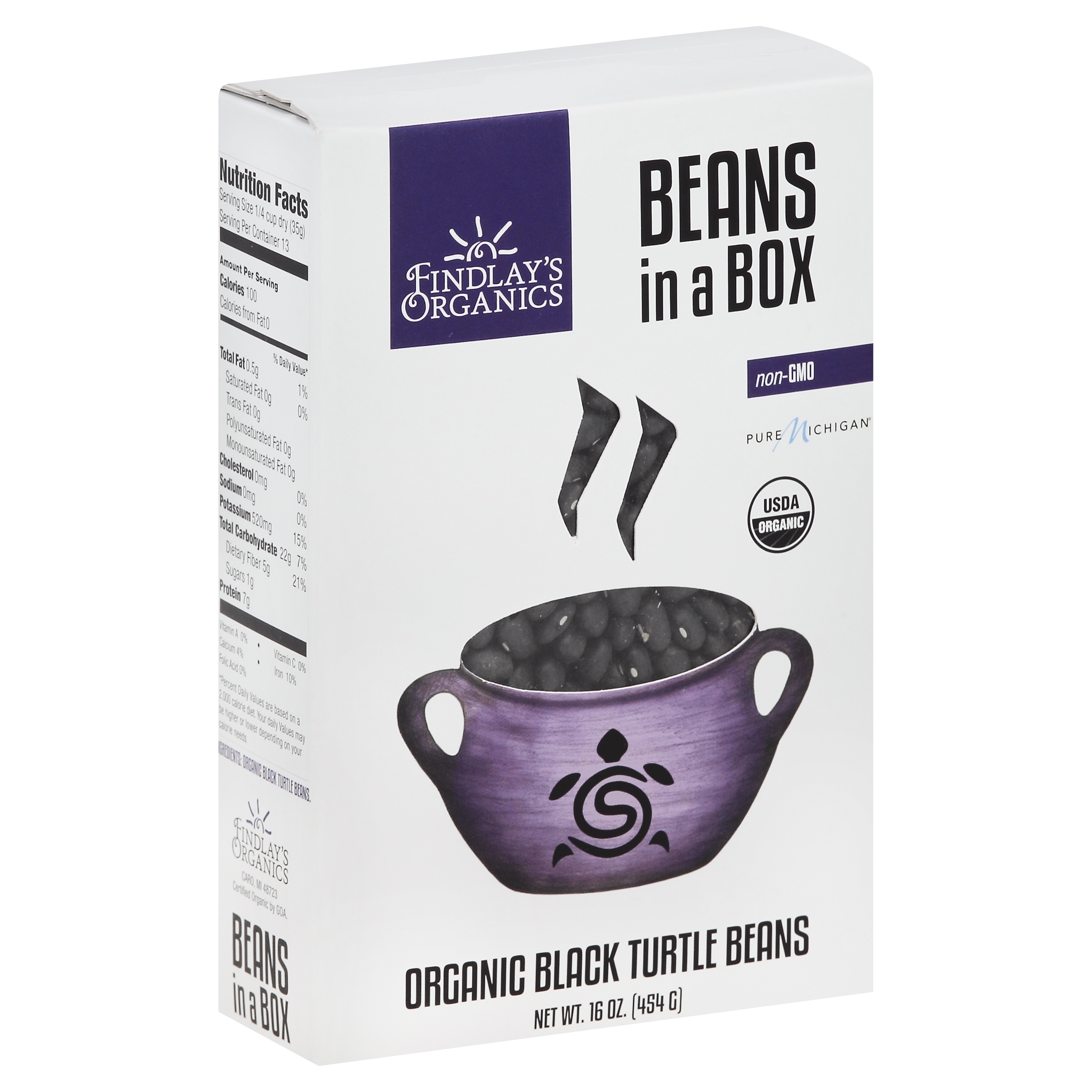 Findlays Organics Black Turtle Beans 16 Oz