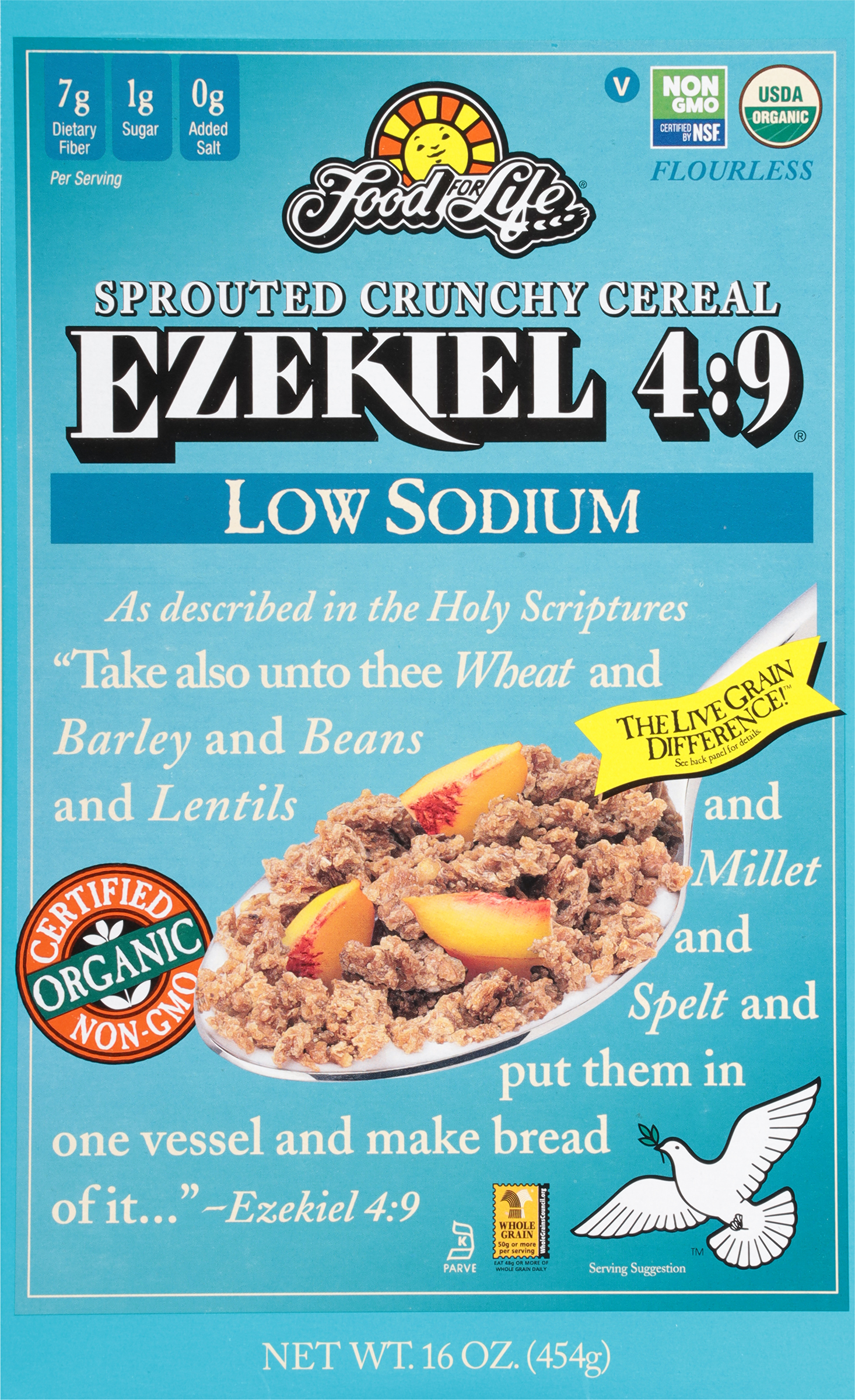Cereal, Sprouted Crunchy, Flourless, Low Sodium